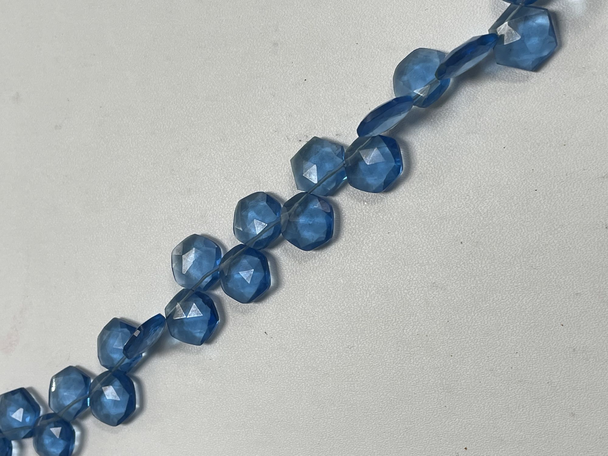Blue Hydro Quartz Hexagon Faceted