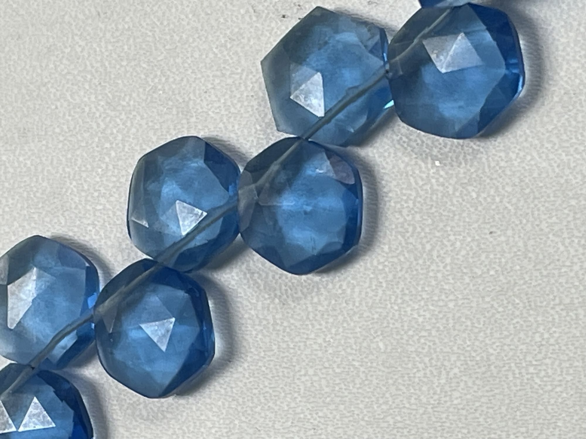 Blue Hydro Quartz Hexagon Faceted