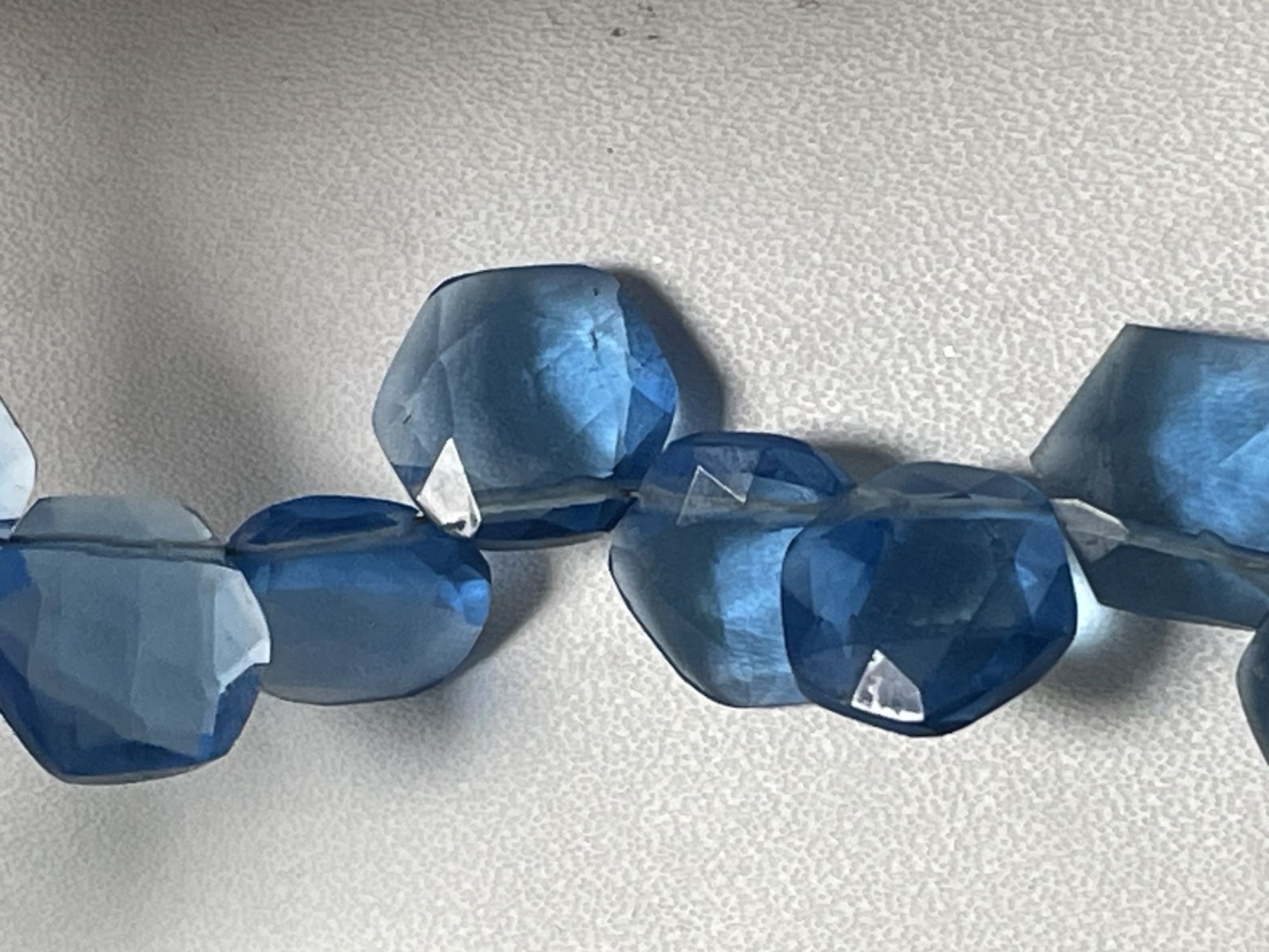 Blue Hydro Quartz Hexagon Faceted