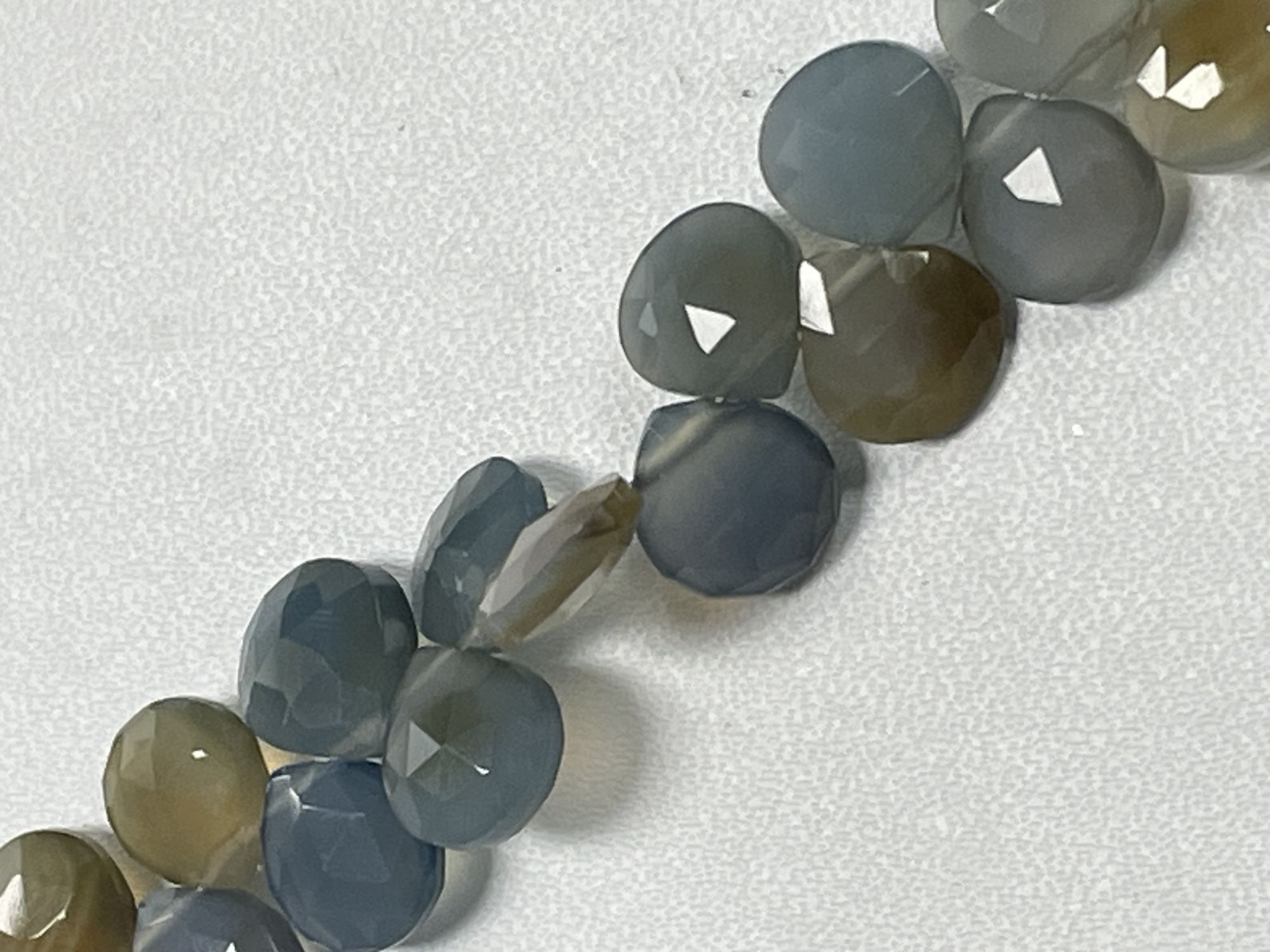 Blue Brown Chalcedony Heart Faceted