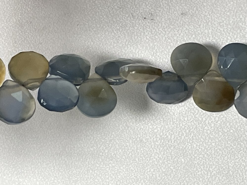Blue Brown Chalcedony Heart Faceted