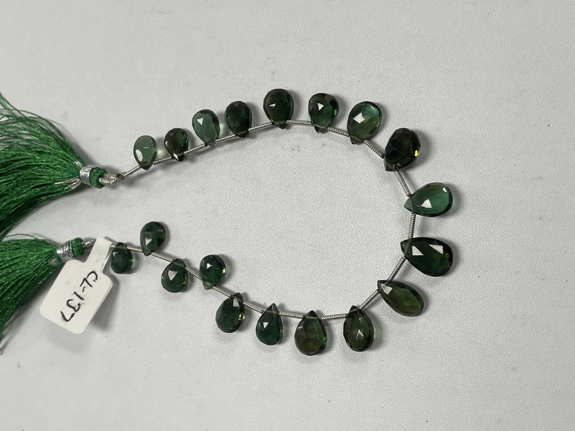 Green Hydro Quartz Pear Faceted