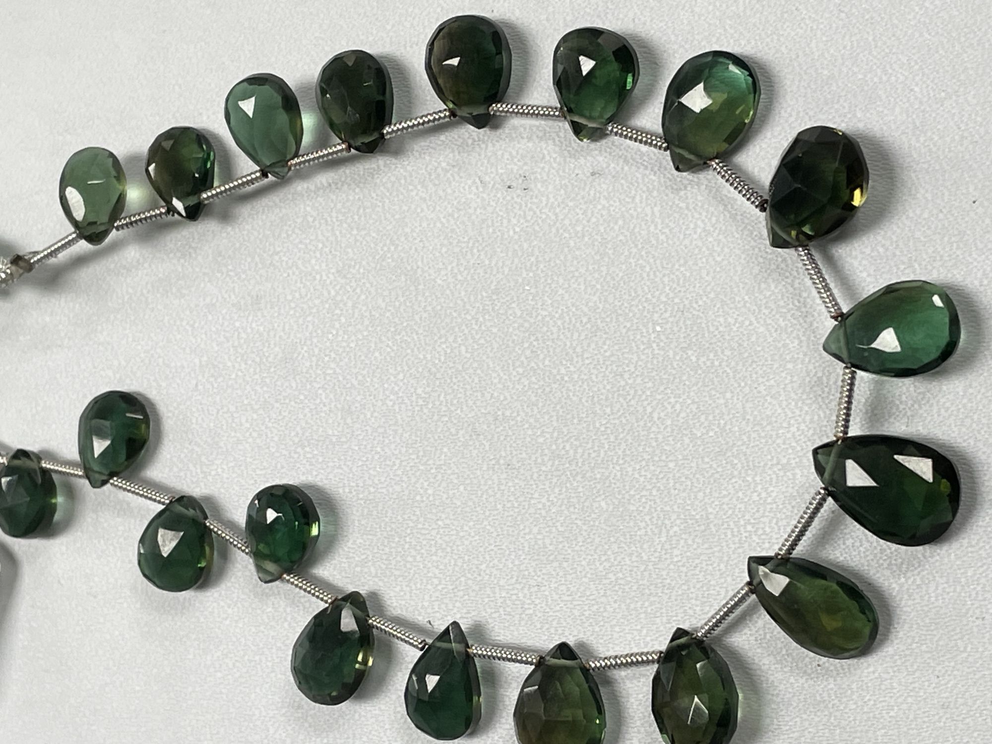 Green Hydro Quartz Pear Faceted