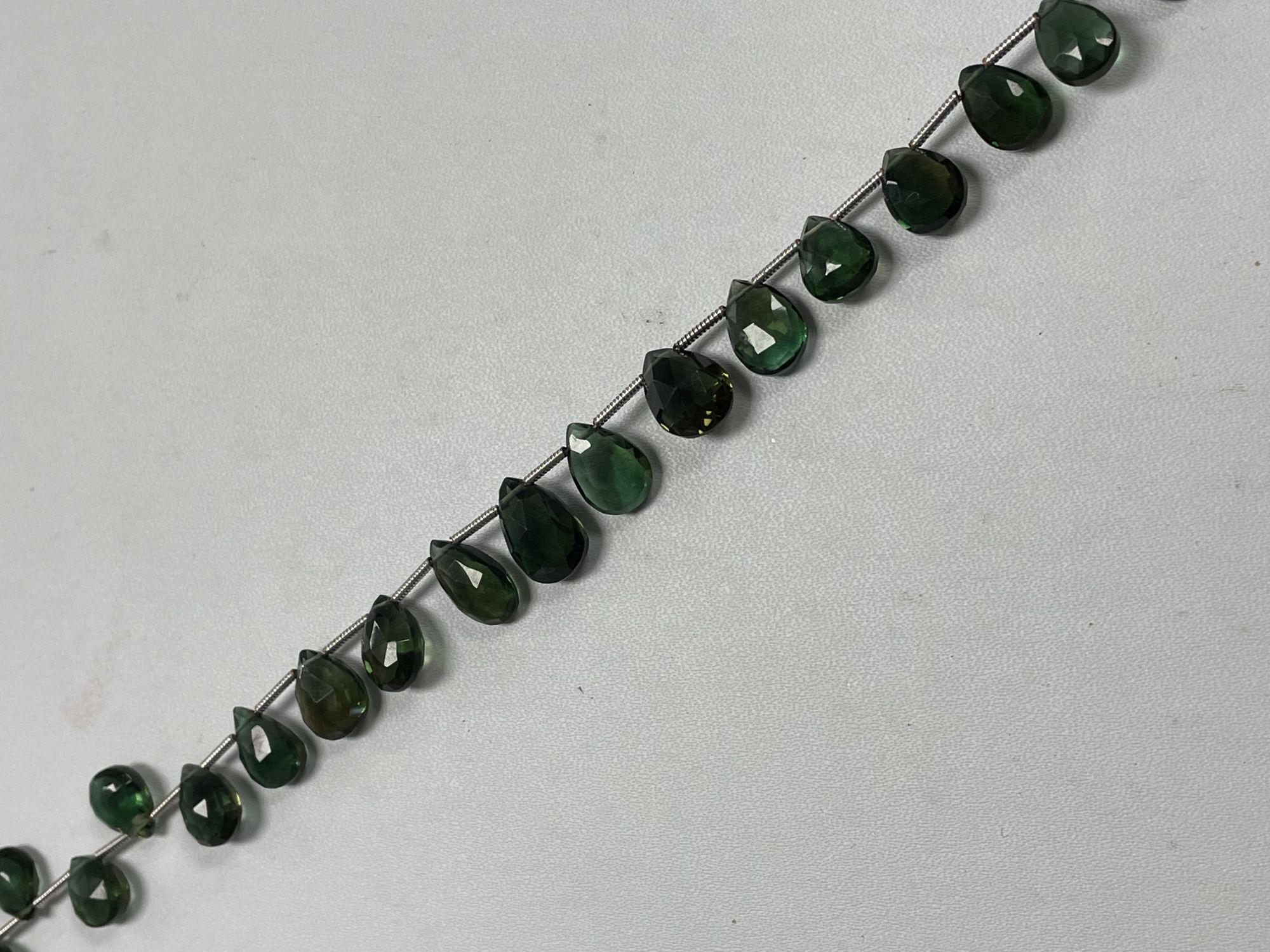 Green Hydro Quartz Pear Faceted
