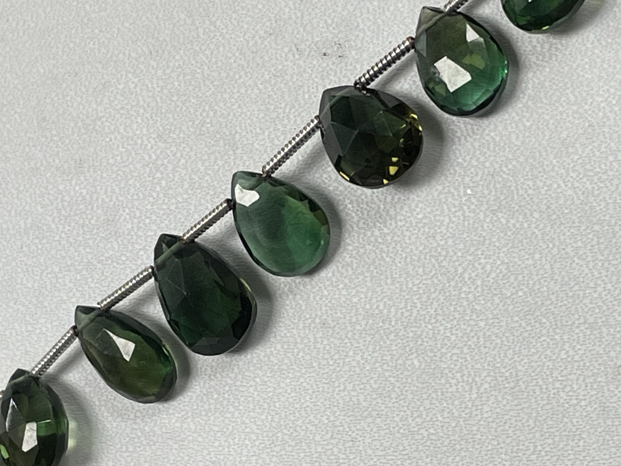 Green Hydro Quartz Pear Faceted