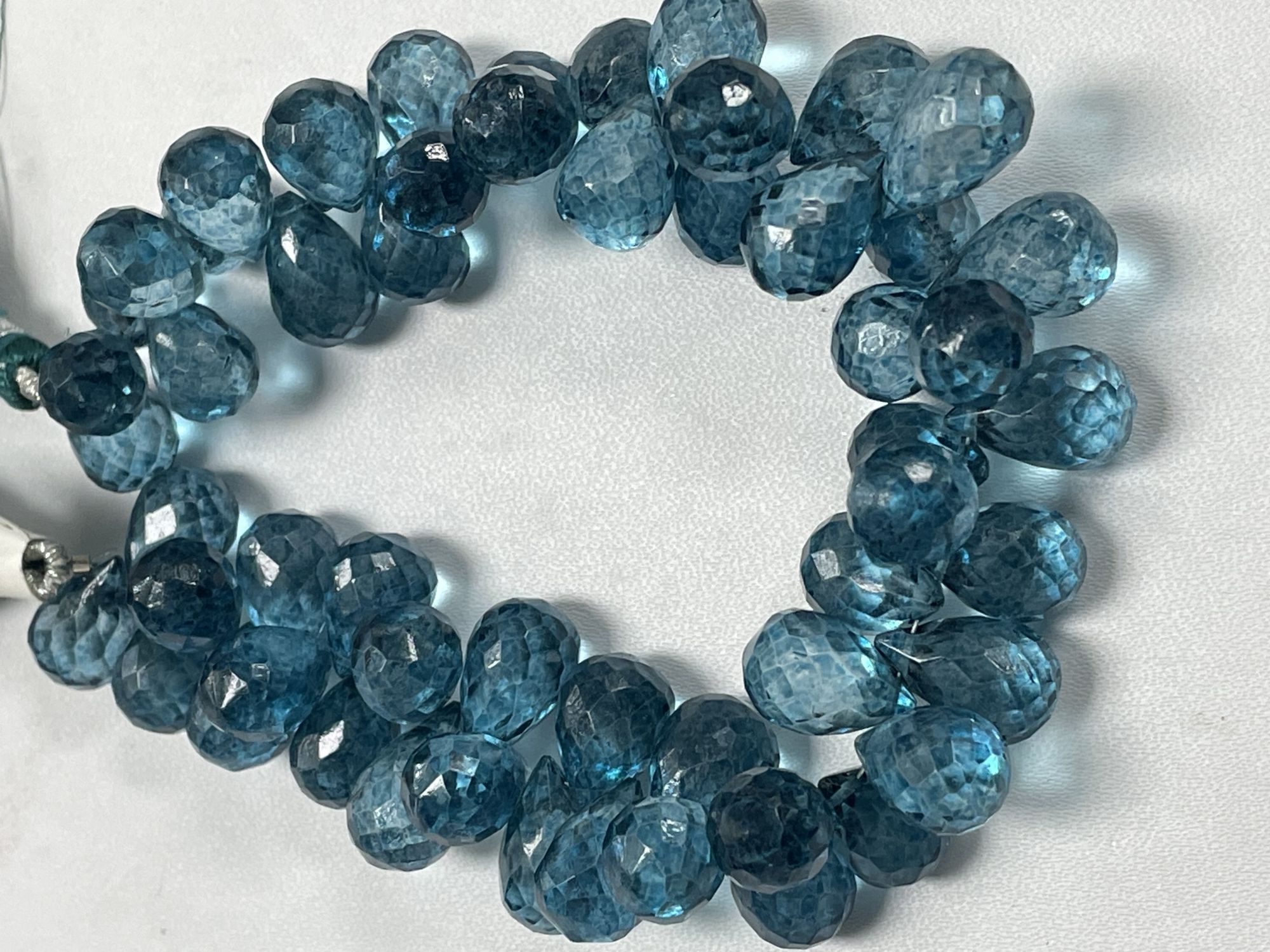 Coated London Blue Topaz Drop Faceted