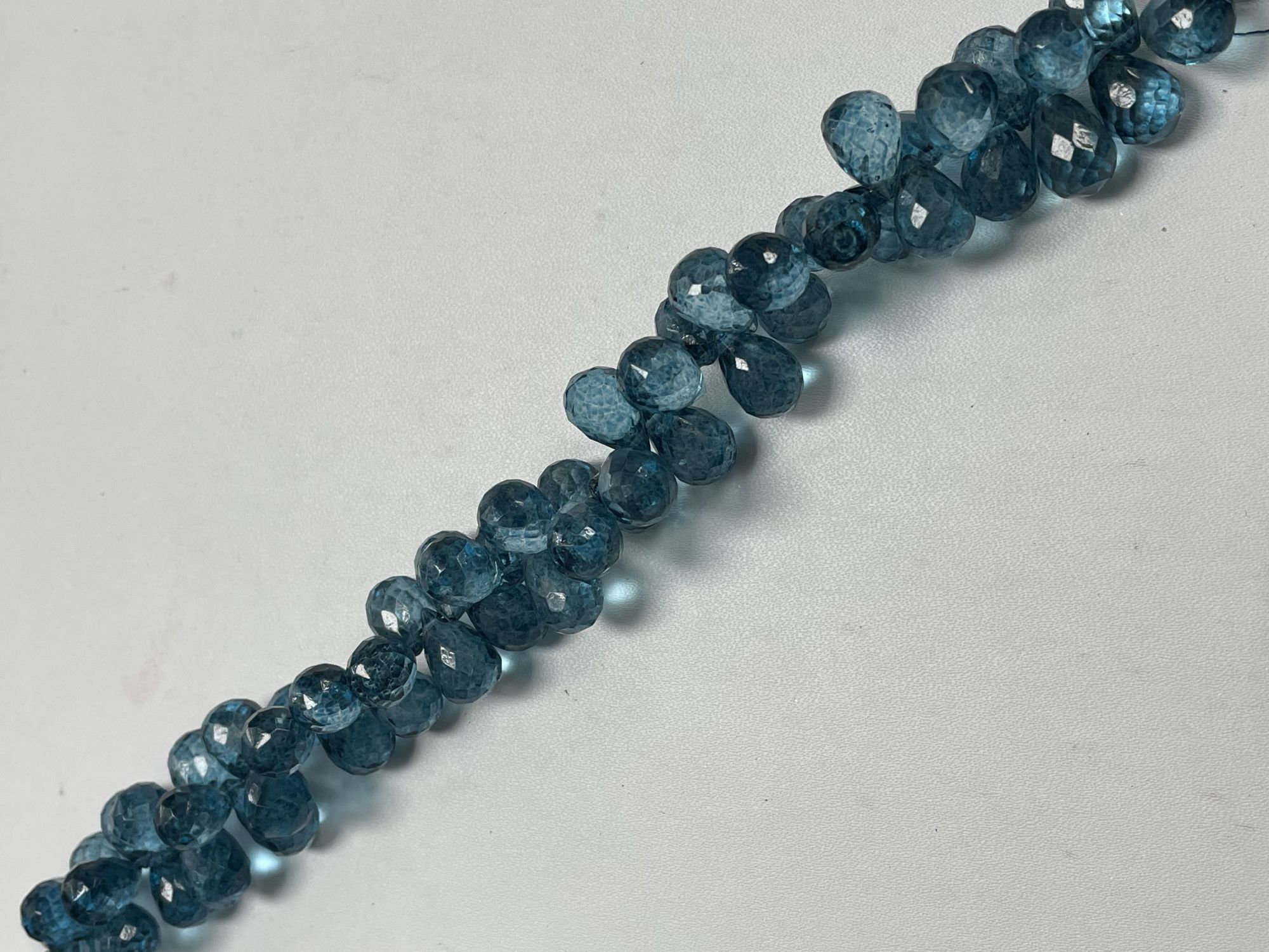 Coated London Blue Topaz Drop Faceted