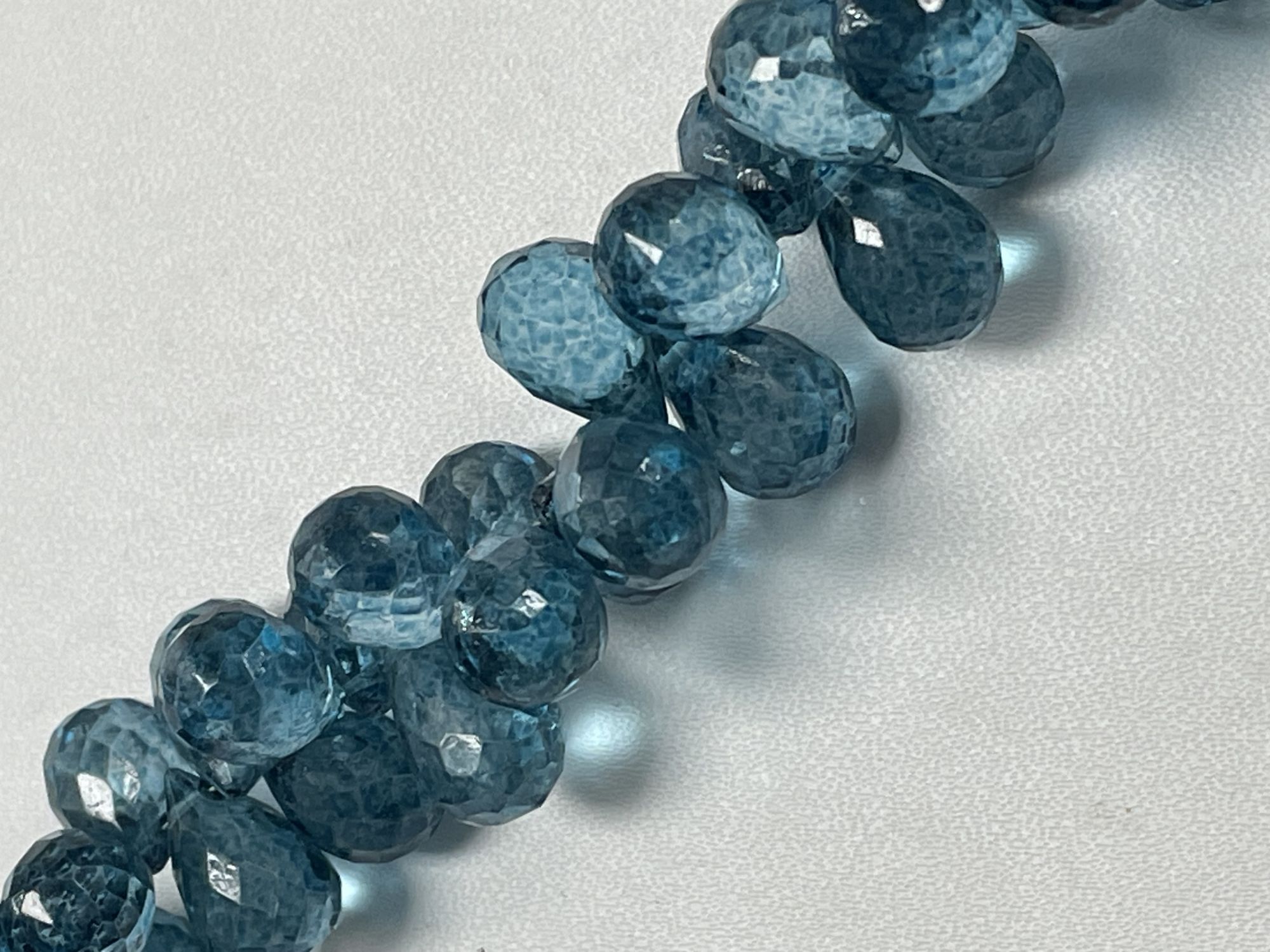 Coated London Blue Topaz Drop Faceted