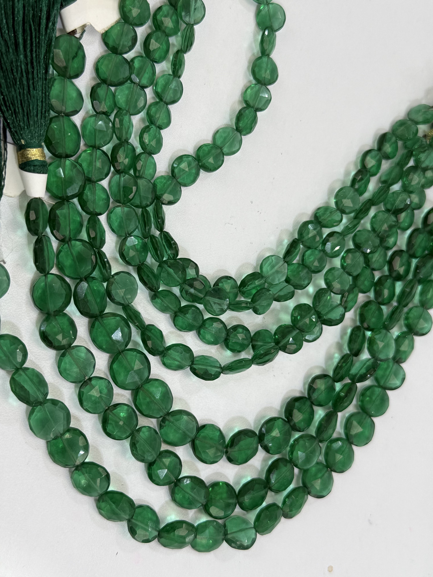 Green Hydro Quartz Coin Faceted