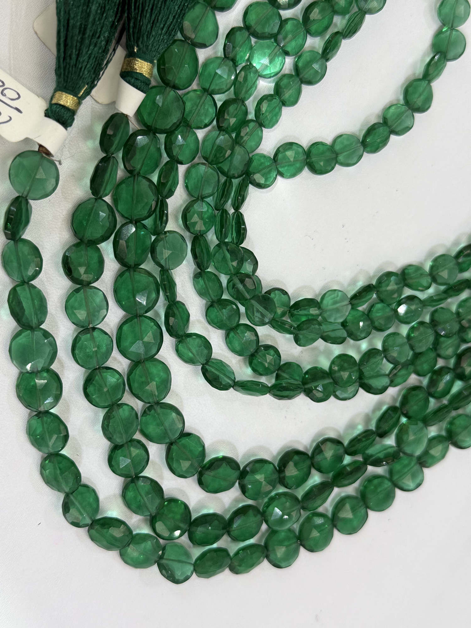 Green Hydro Quartz Coin Faceted