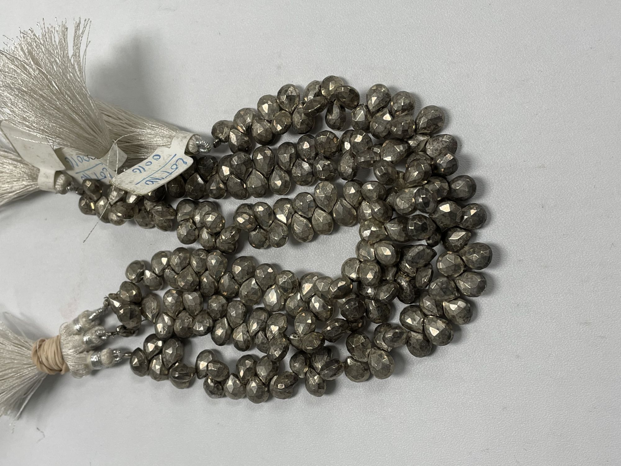 Silver Pyrite Pear Faceted