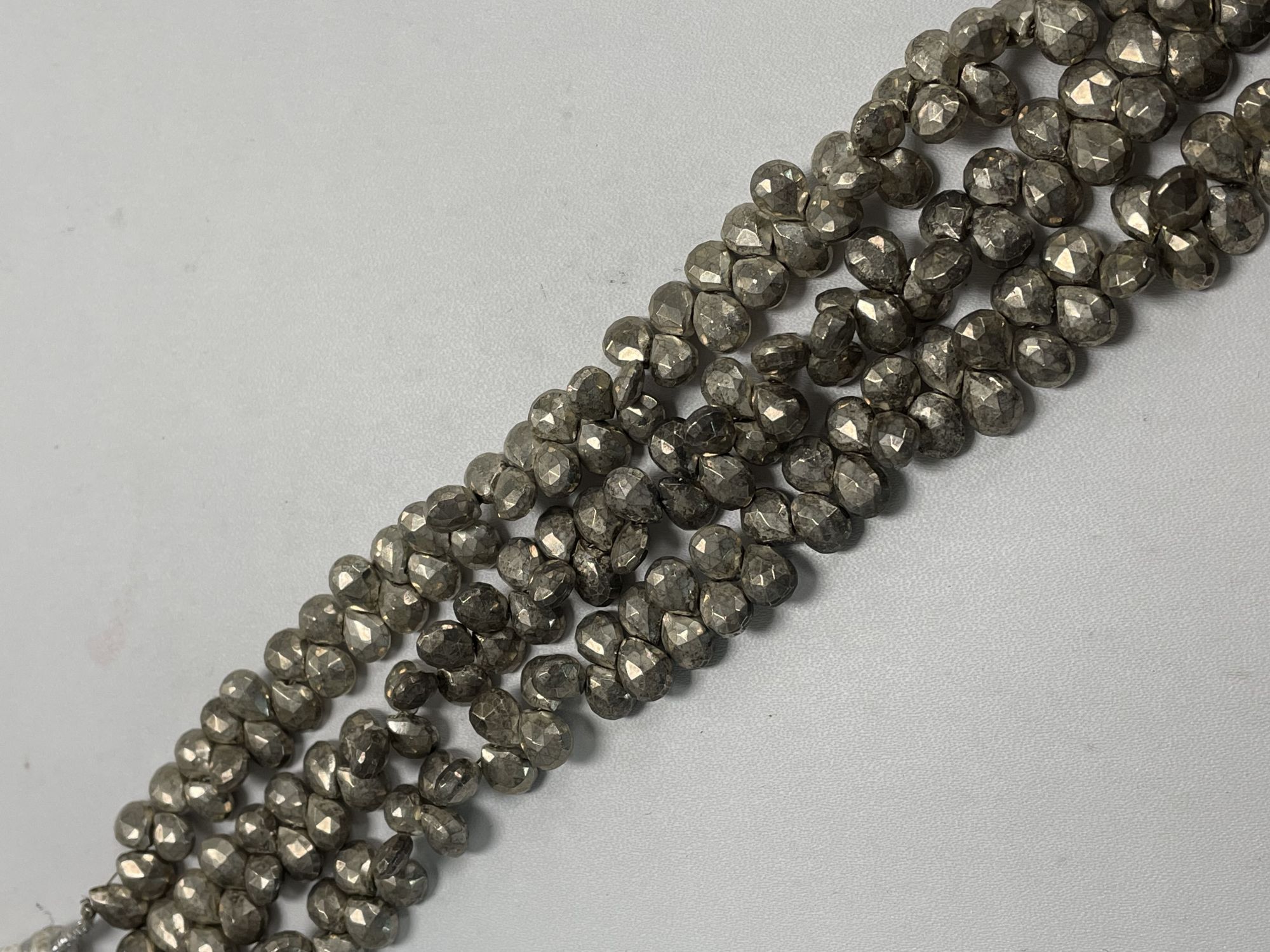 Silver Pyrite Pear Faceted