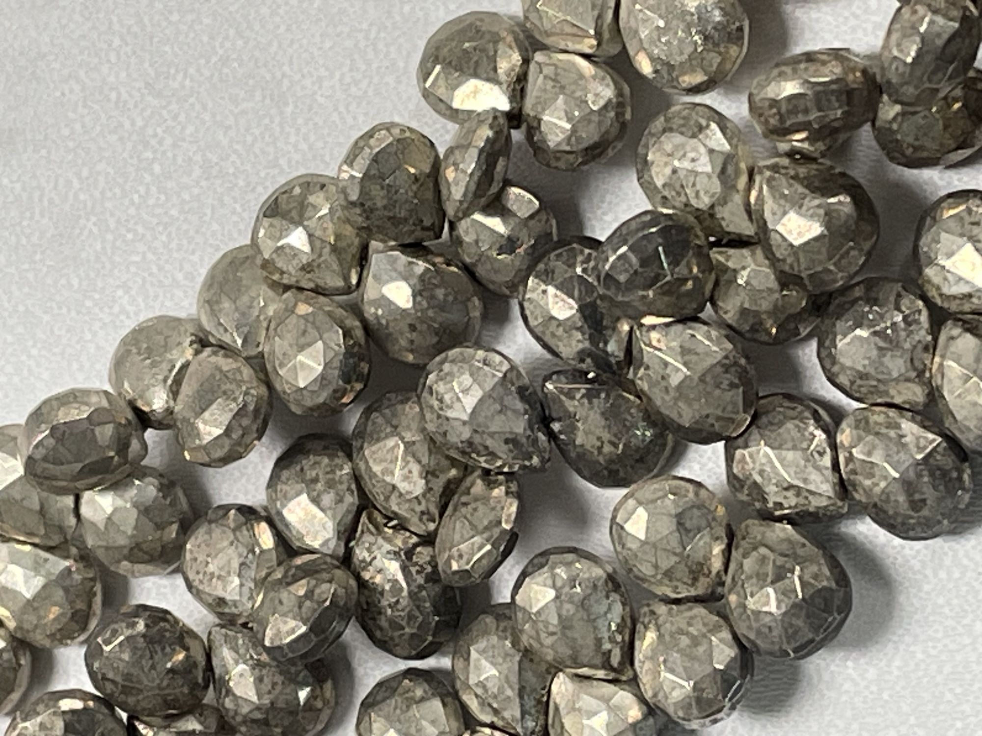 Silver Pyrite Pear Faceted