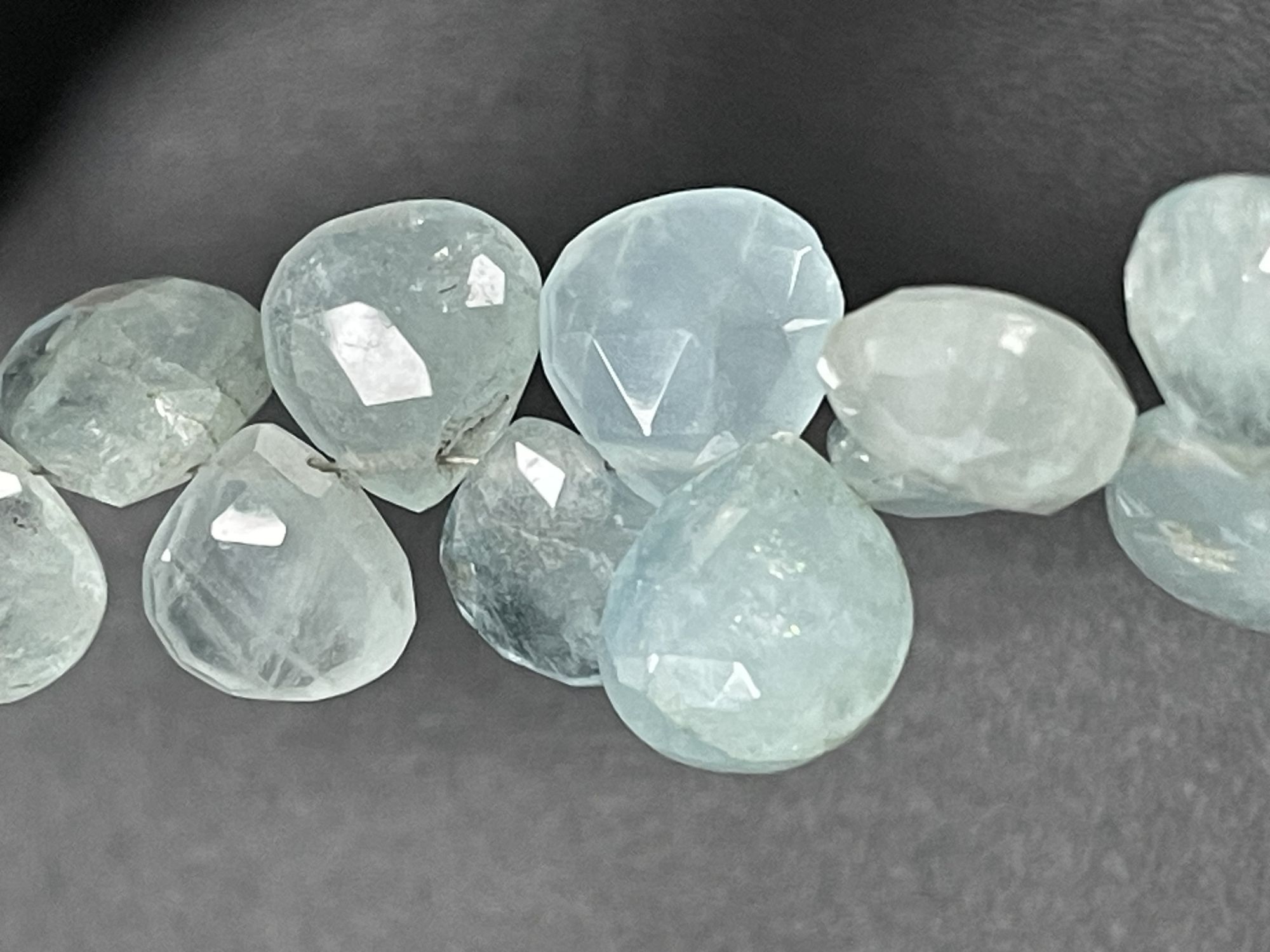 Aquamarine Heart Faceted