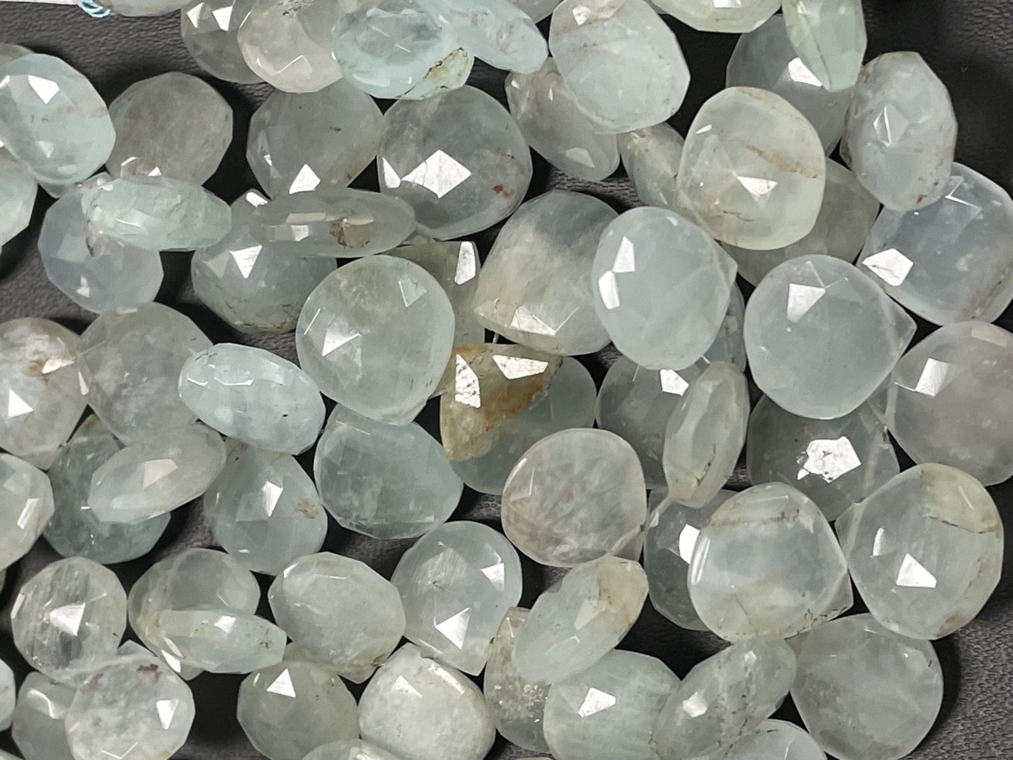 Aquamarine Heart Faceted