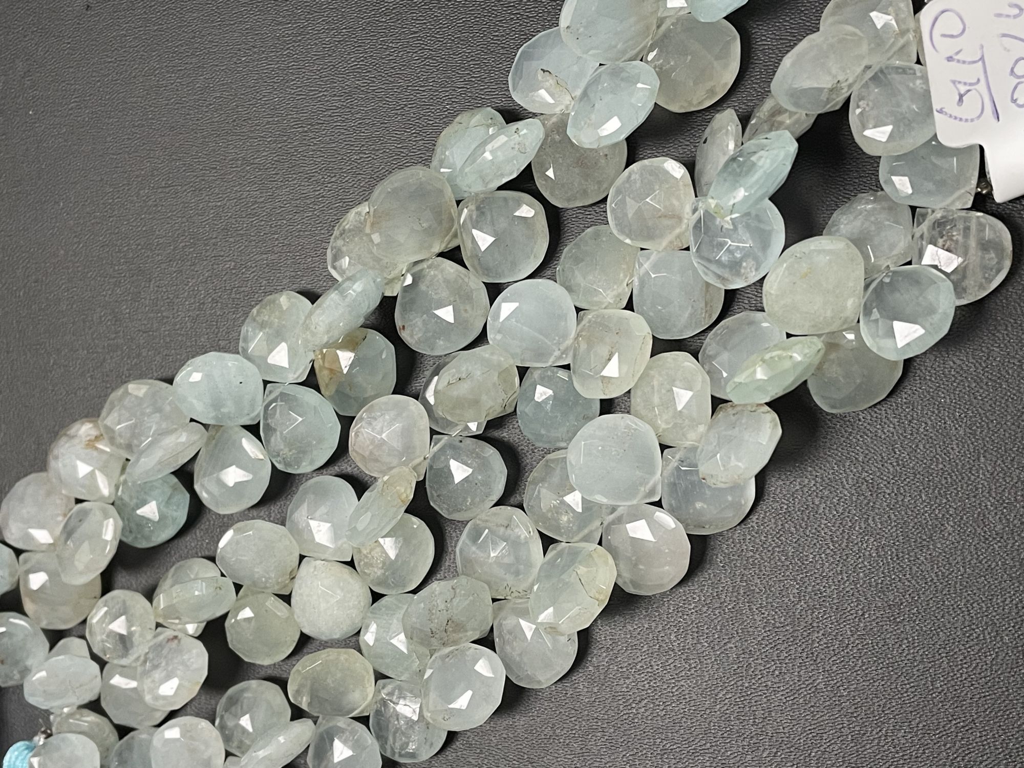 Aquamarine Heart Faceted