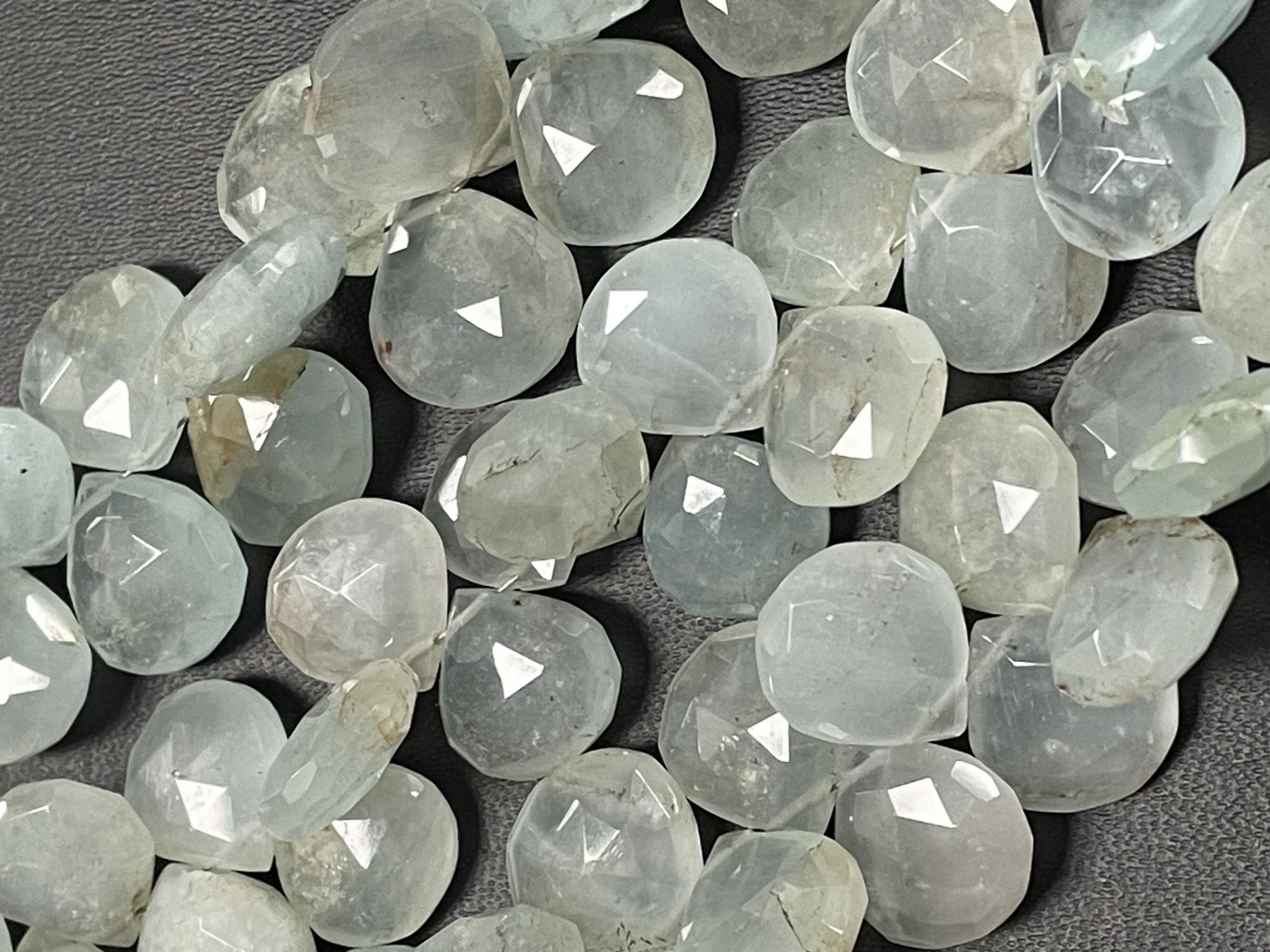 Aquamarine Heart Faceted