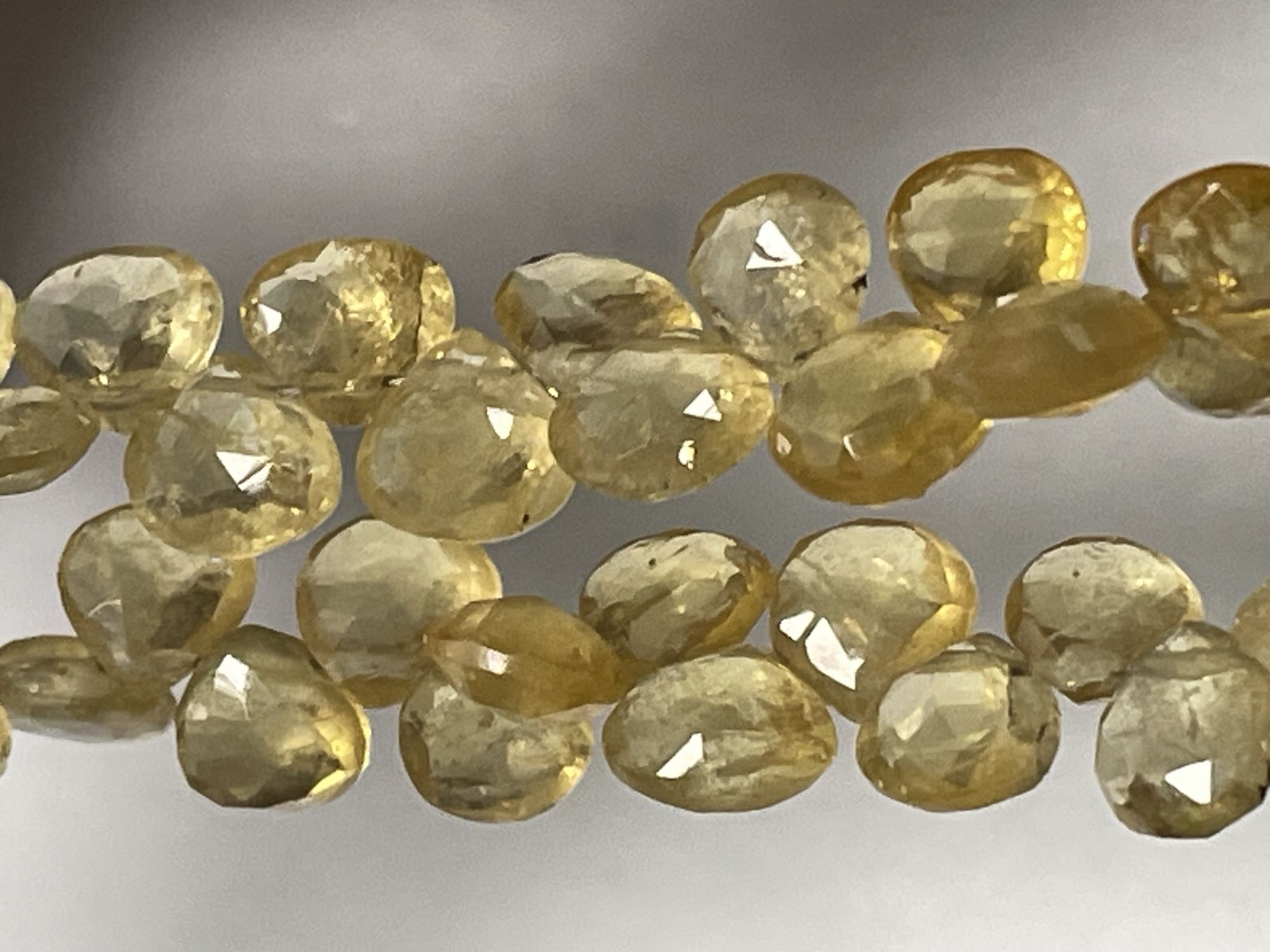 Shaded Yellow Aquamarine Heart Faceted