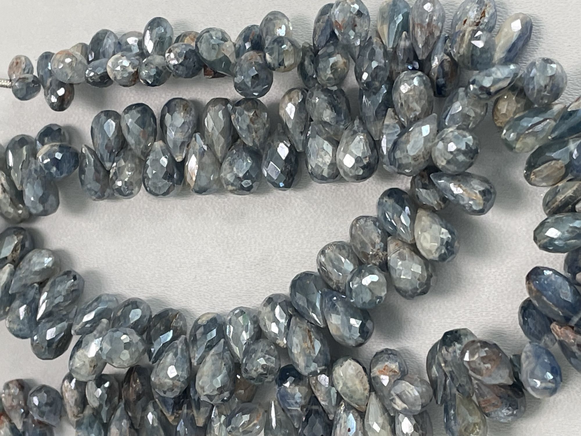 Coated Blue Kyanite Drop Faceted