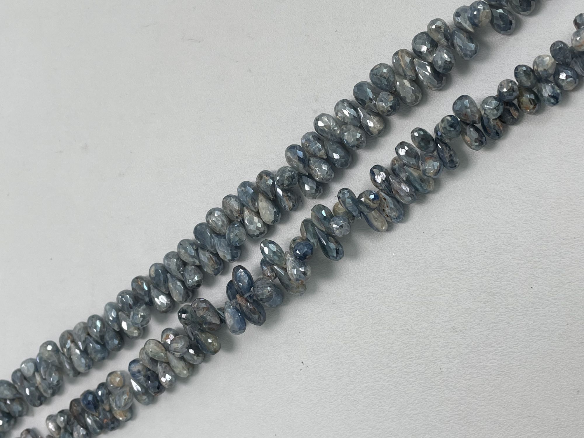 Coated Blue Kyanite Drop Faceted