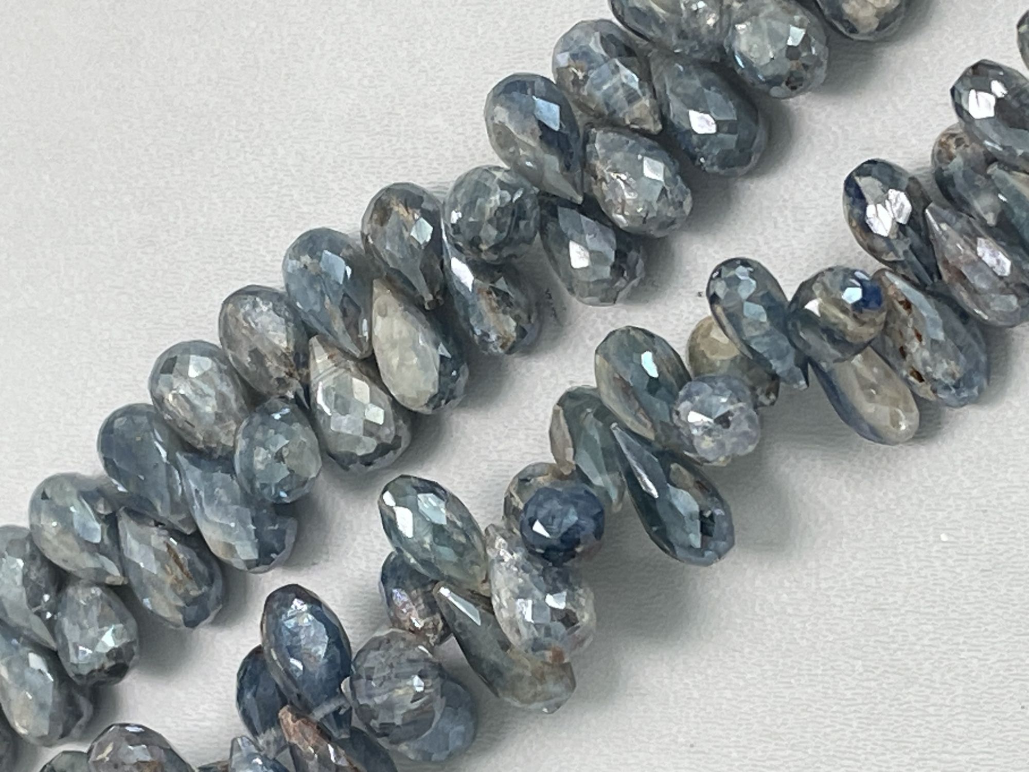 Coated Blue Kyanite Drop Faceted