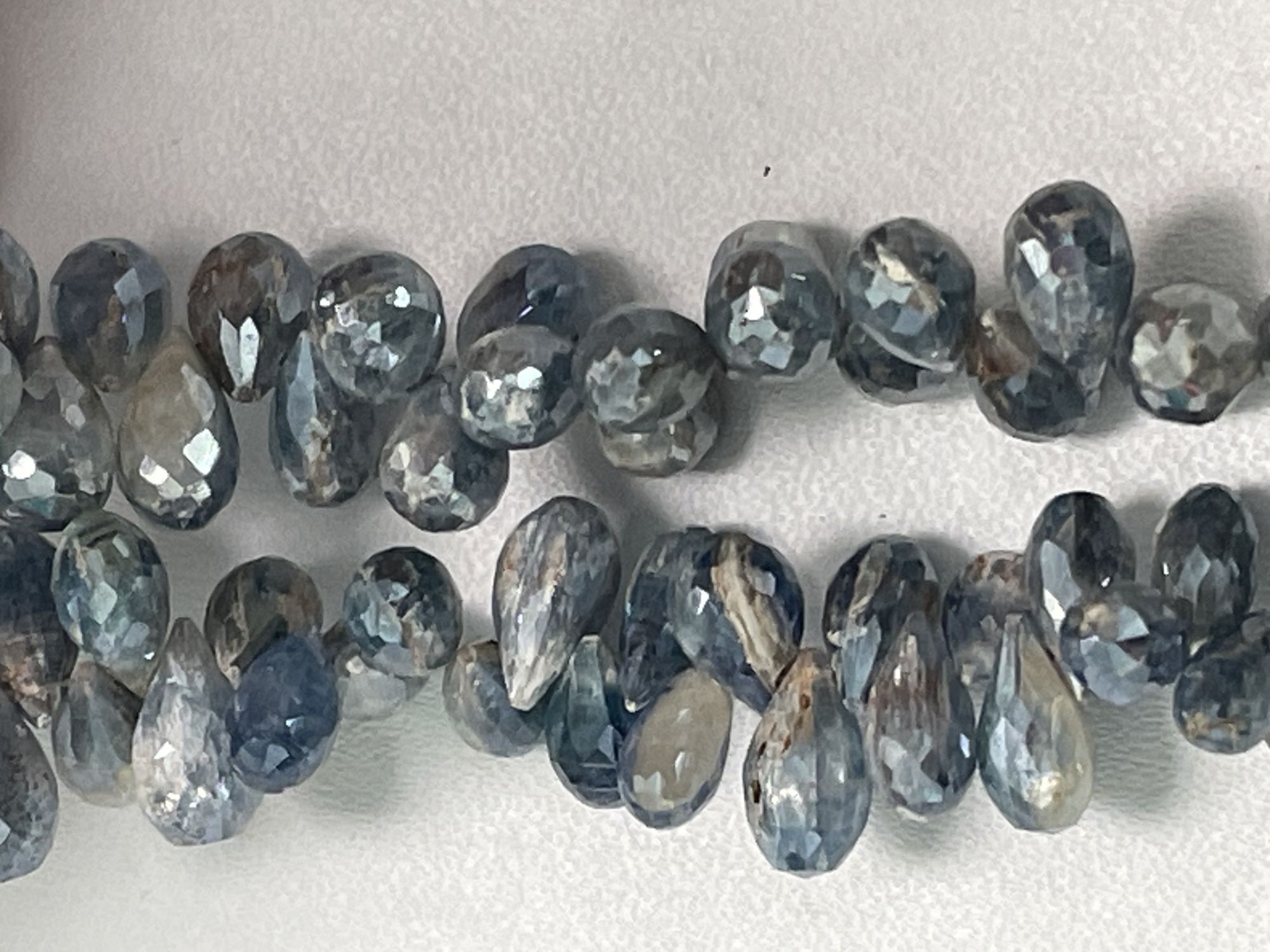 Coated Blue Kyanite Drop Faceted