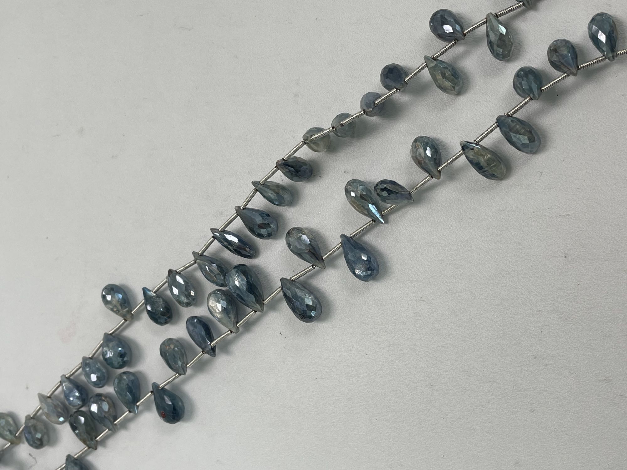 Coated Blue Kyanite Drop Faceted