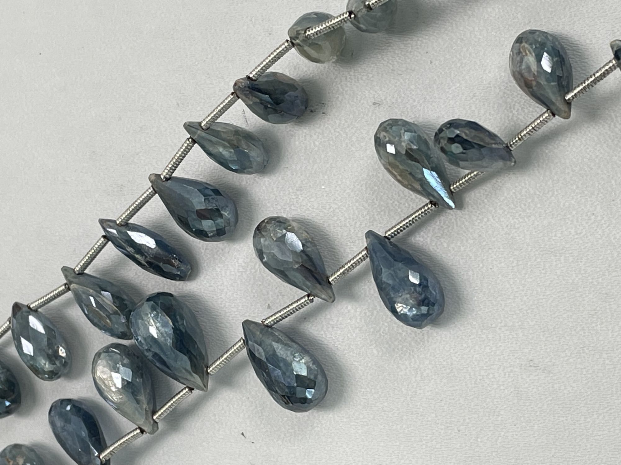 Coated Blue Kyanite Drop Faceted