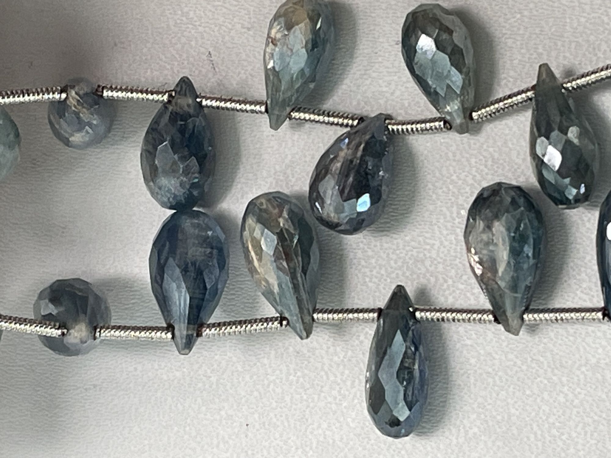 Coated Blue Kyanite Drop Faceted