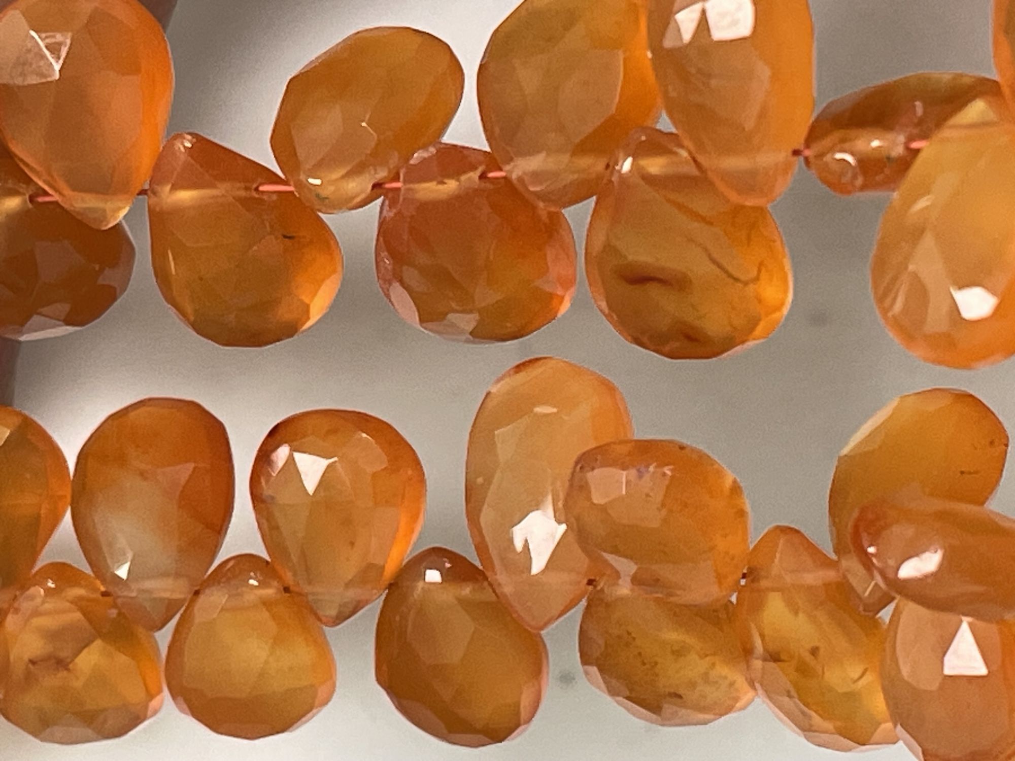 Carnelian Pear Faceted