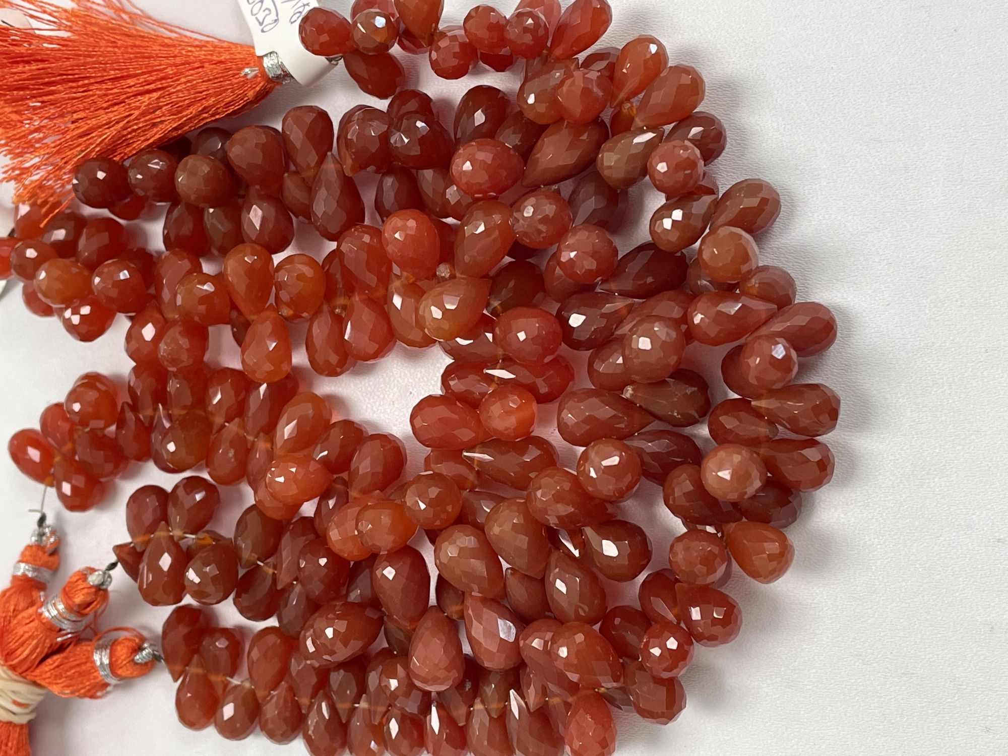 Carnelian Drop Faceted