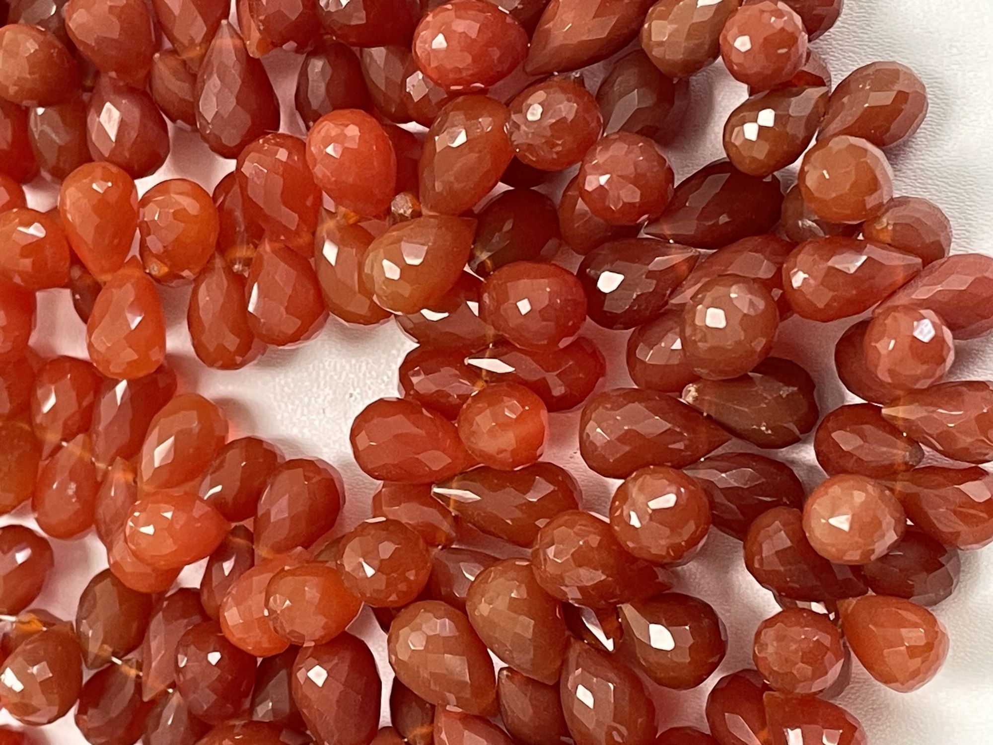 Carnelian Drop Faceted