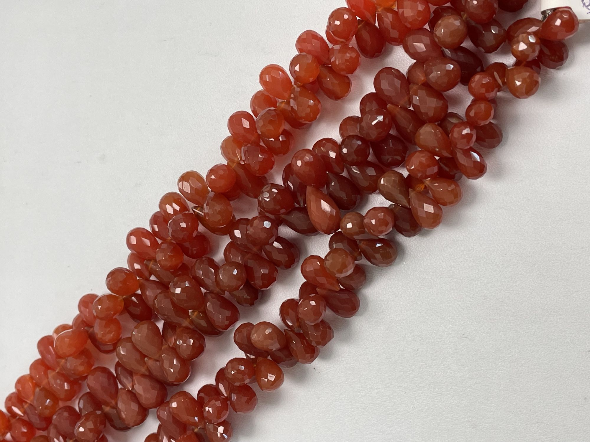 Carnelian Drop Faceted