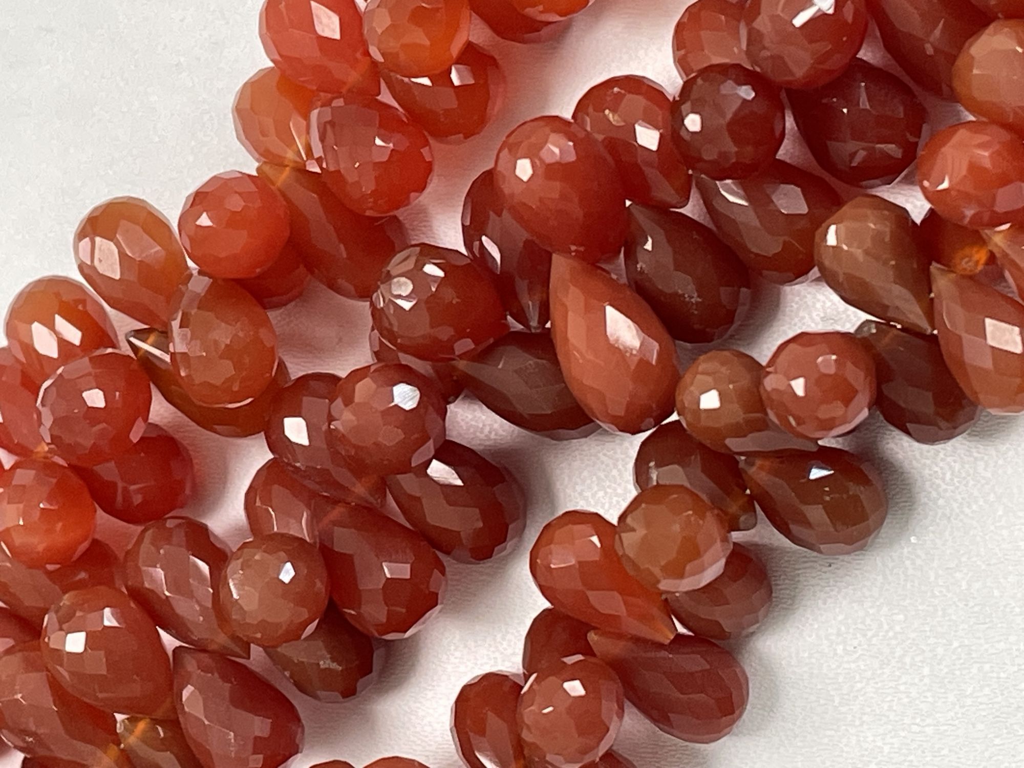 Carnelian Drop Faceted