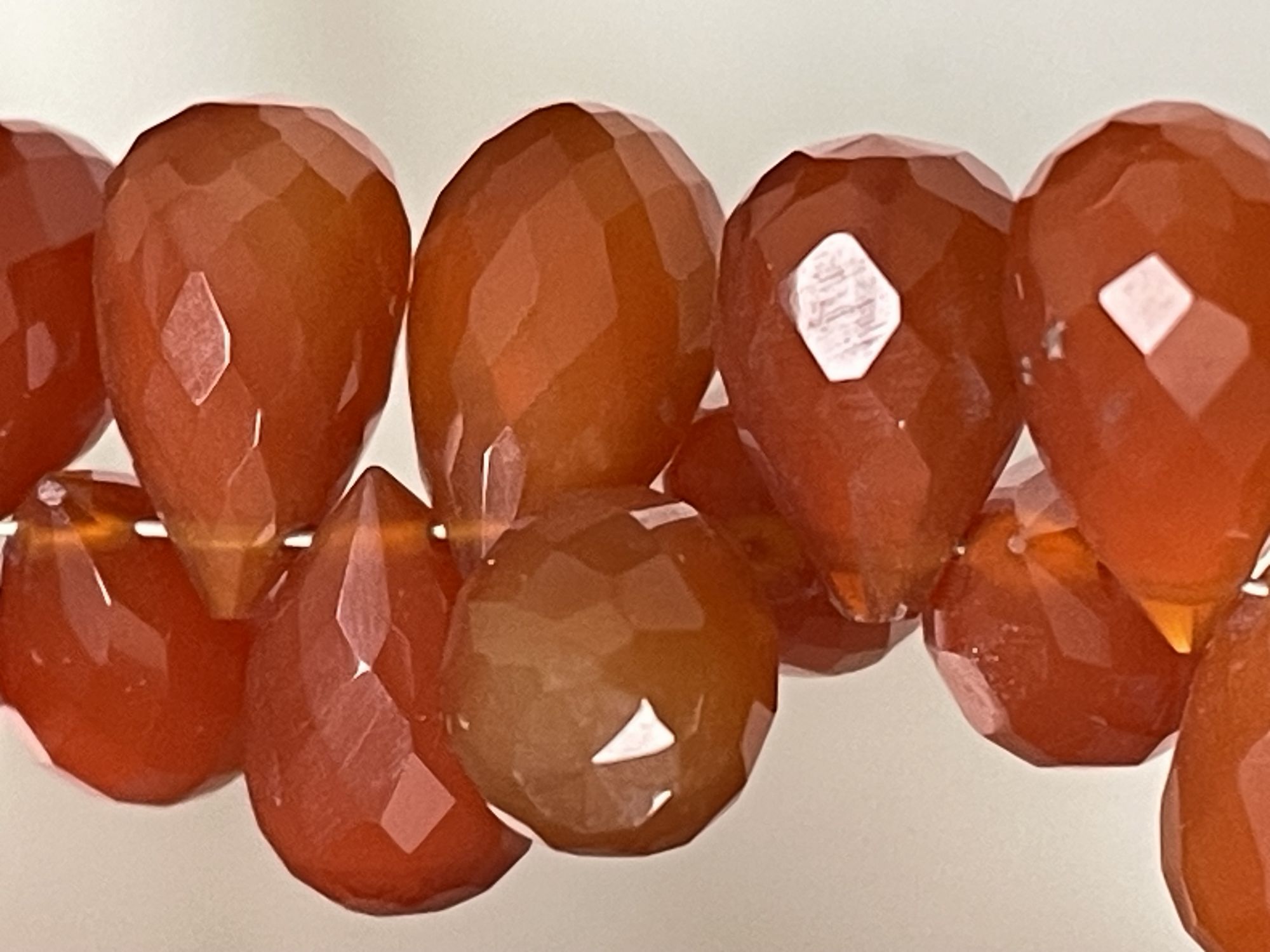 Carnelian Drop Faceted