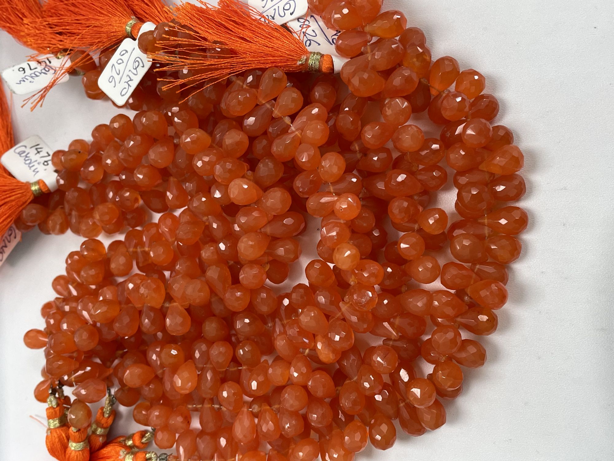 Carnelian Drop Faceted