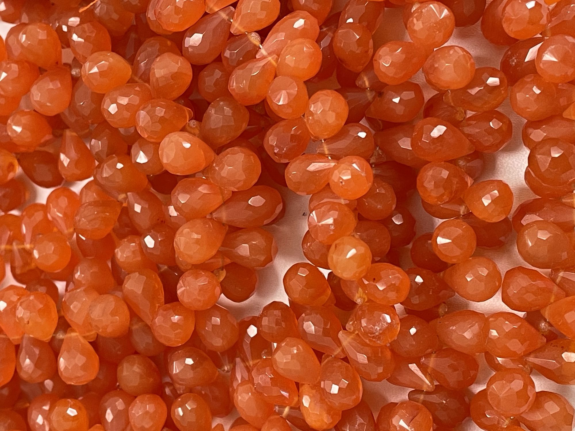 Carnelian Drop Faceted