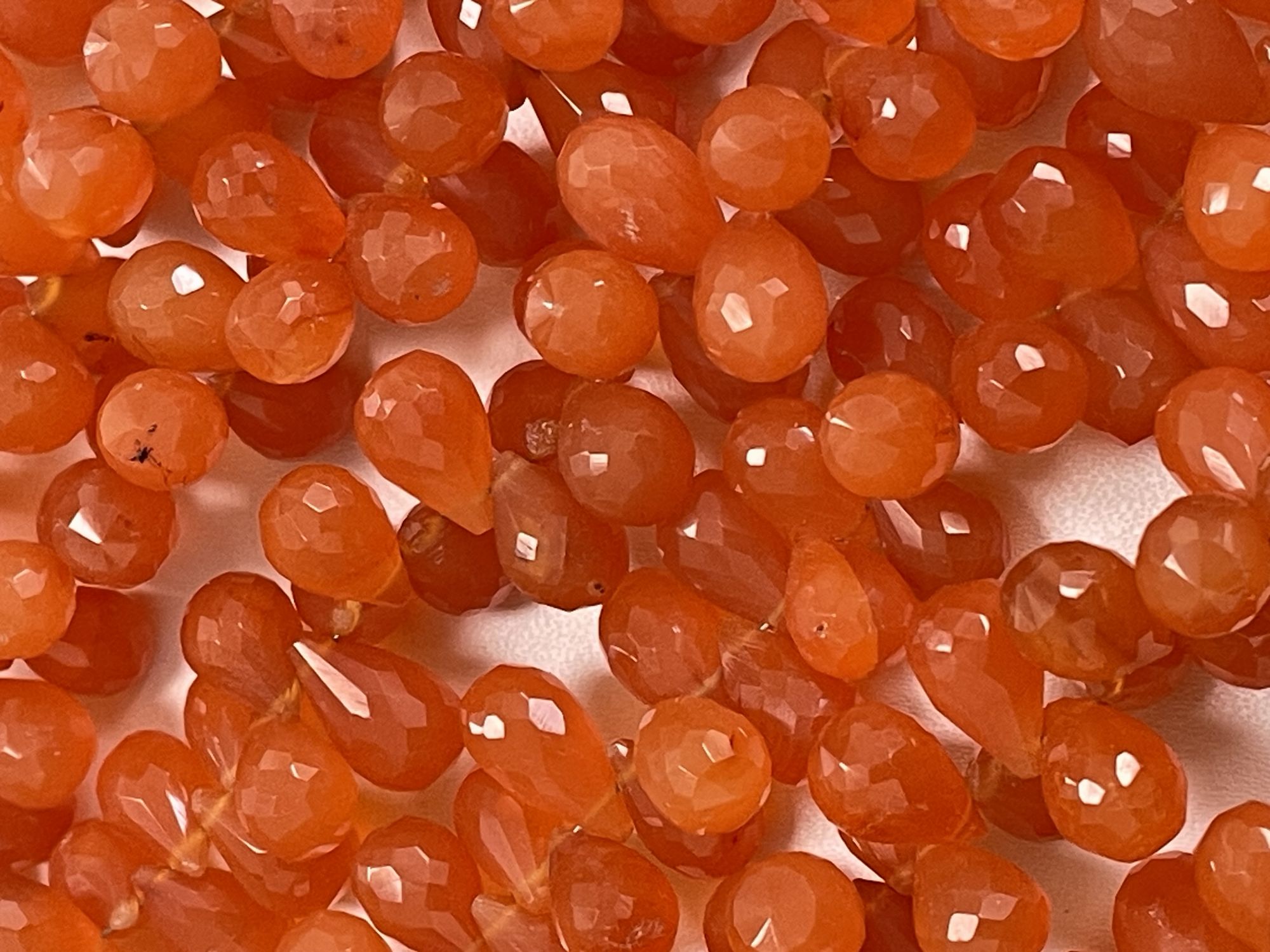 Carnelian Drop Faceted