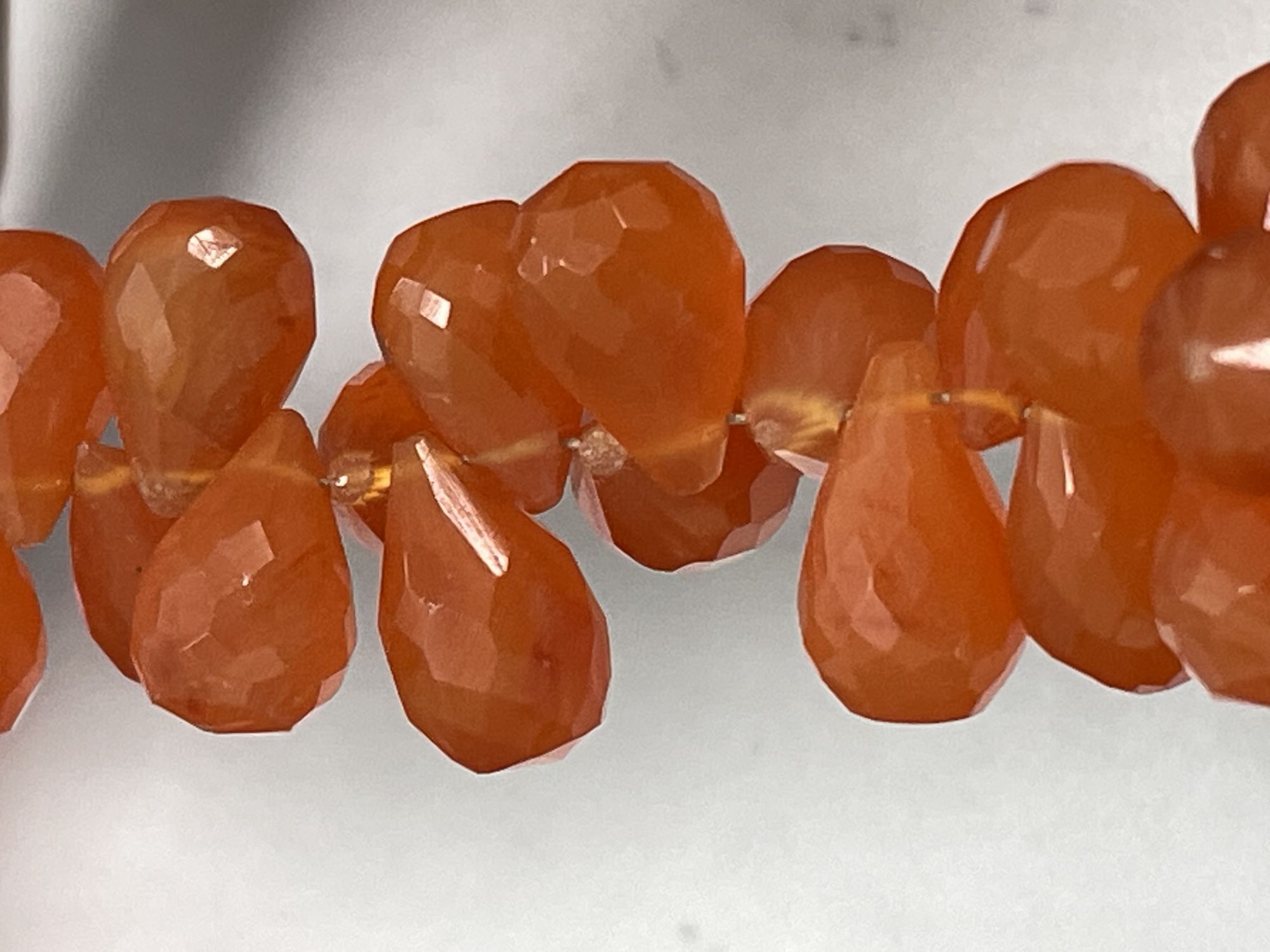 Carnelian Drop Faceted