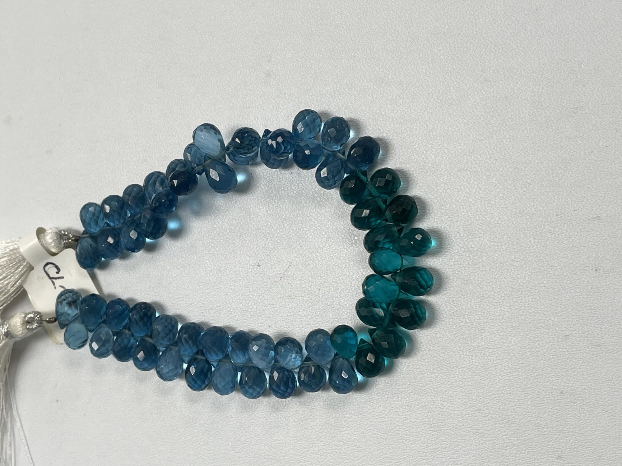 Teal Blue Hydro Quartz Drop Faceted
