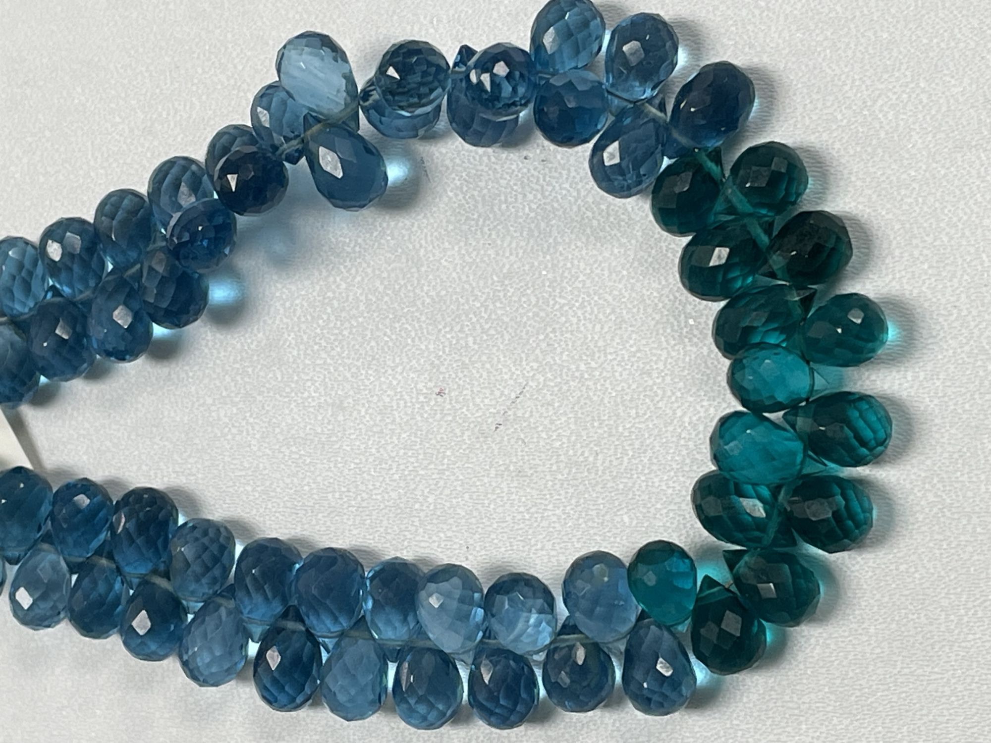 Teal Blue Hydro Quartz Drop Faceted