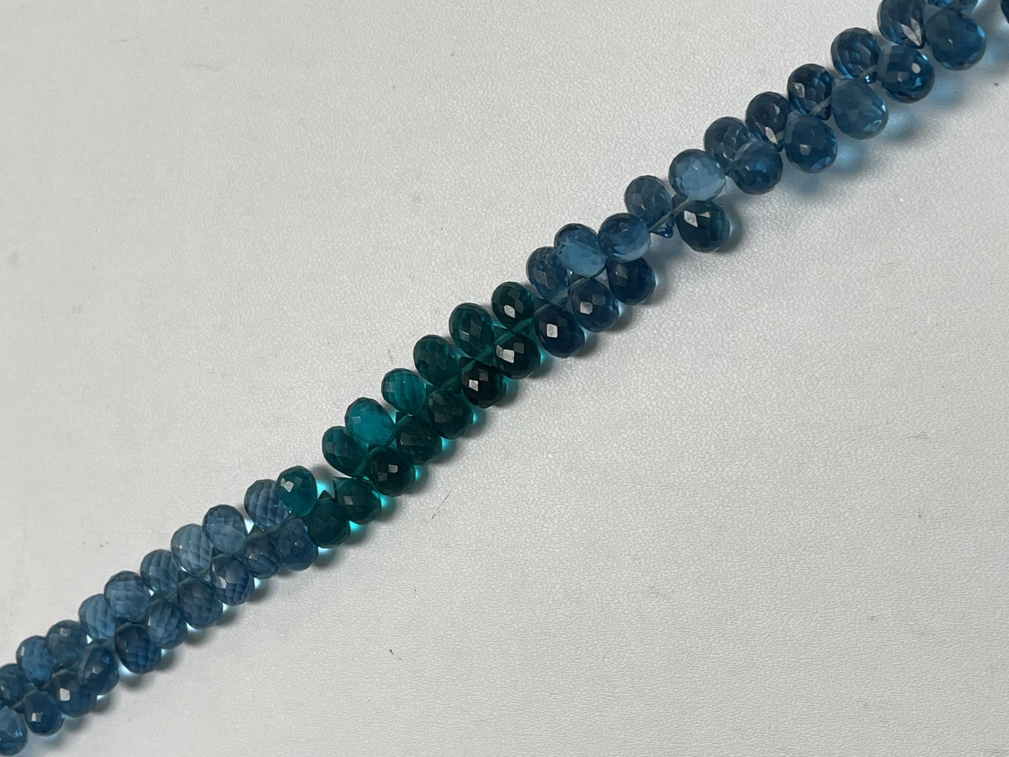 Teal Blue Hydro Quartz Drop Faceted
