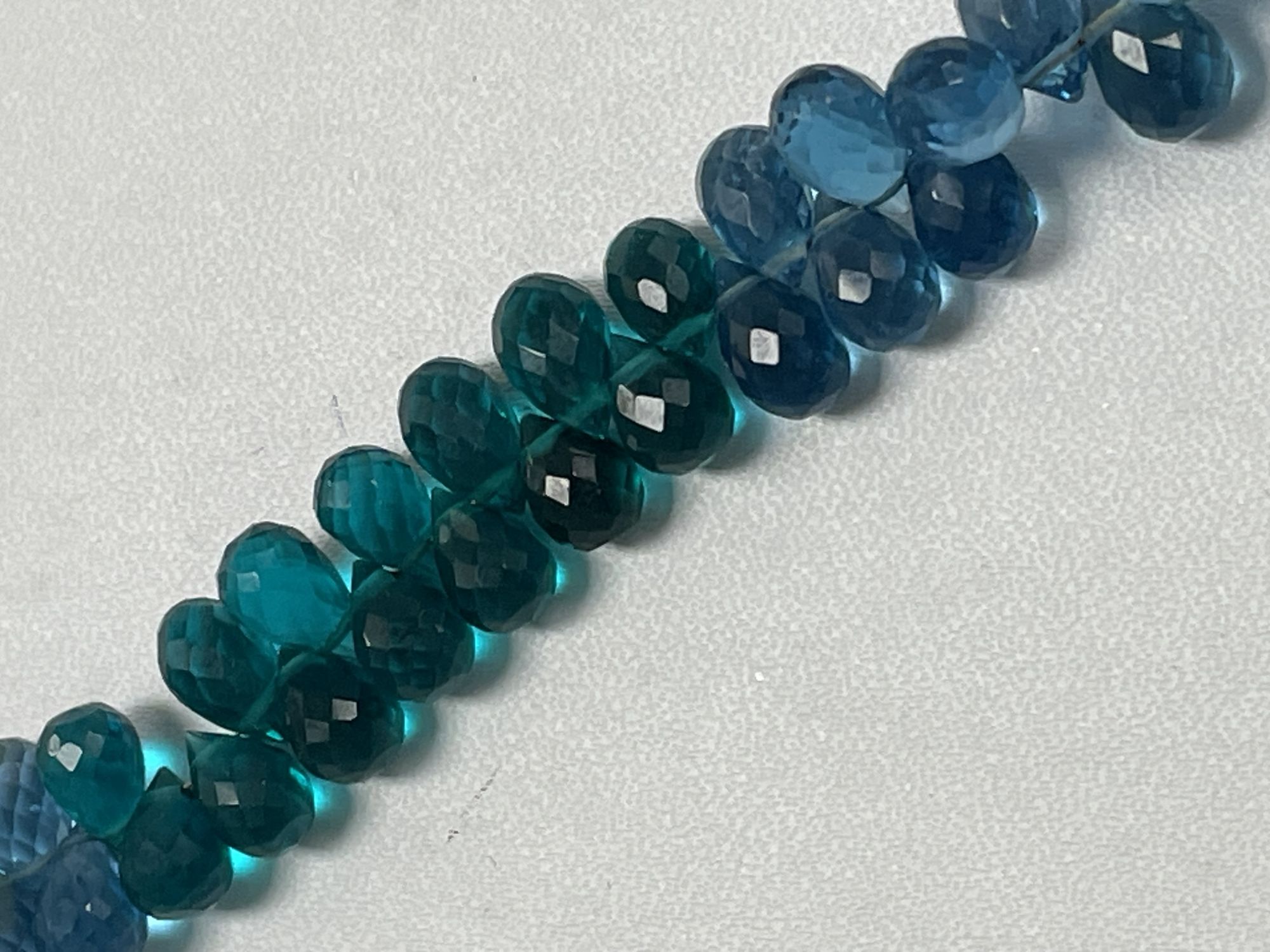 Teal Blue Hydro Quartz Drop Faceted