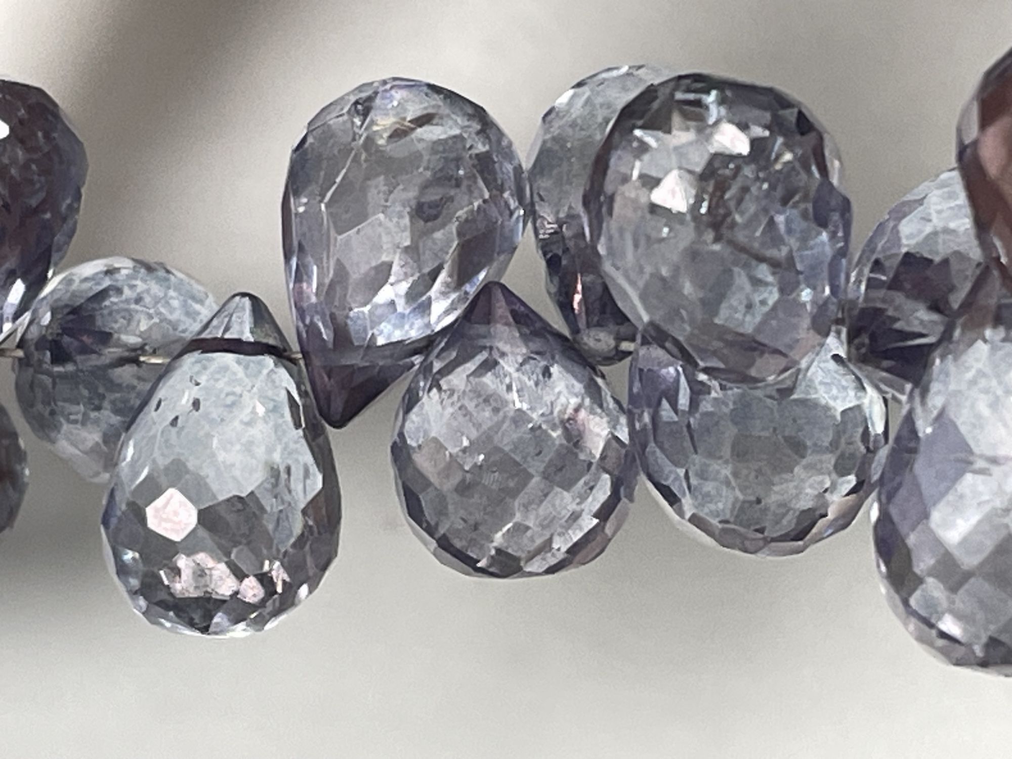 Purple Mystic Quartz Drop Faceted