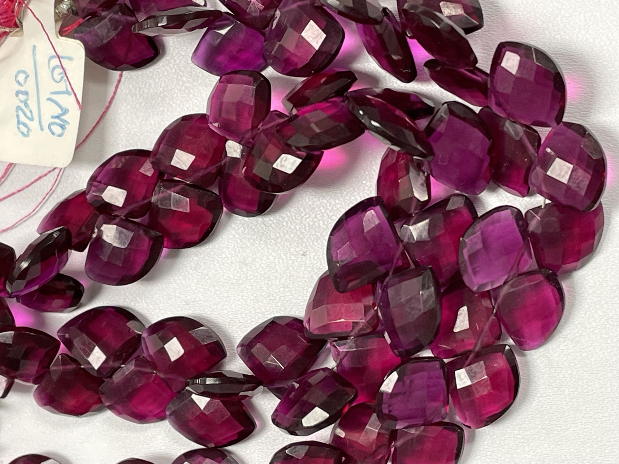 Rubilite Hydro Quartz Fan Cut Faceted