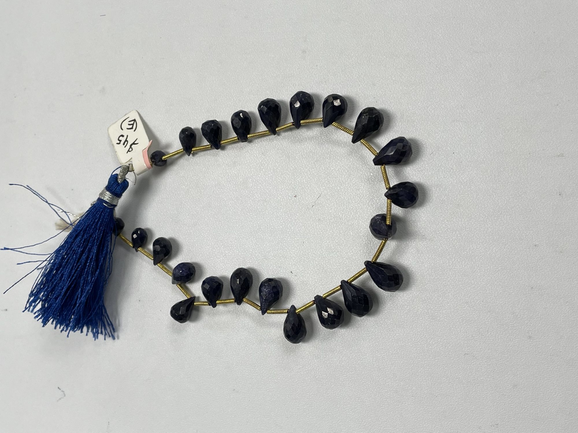 Blue Sapphire Drop Faceted