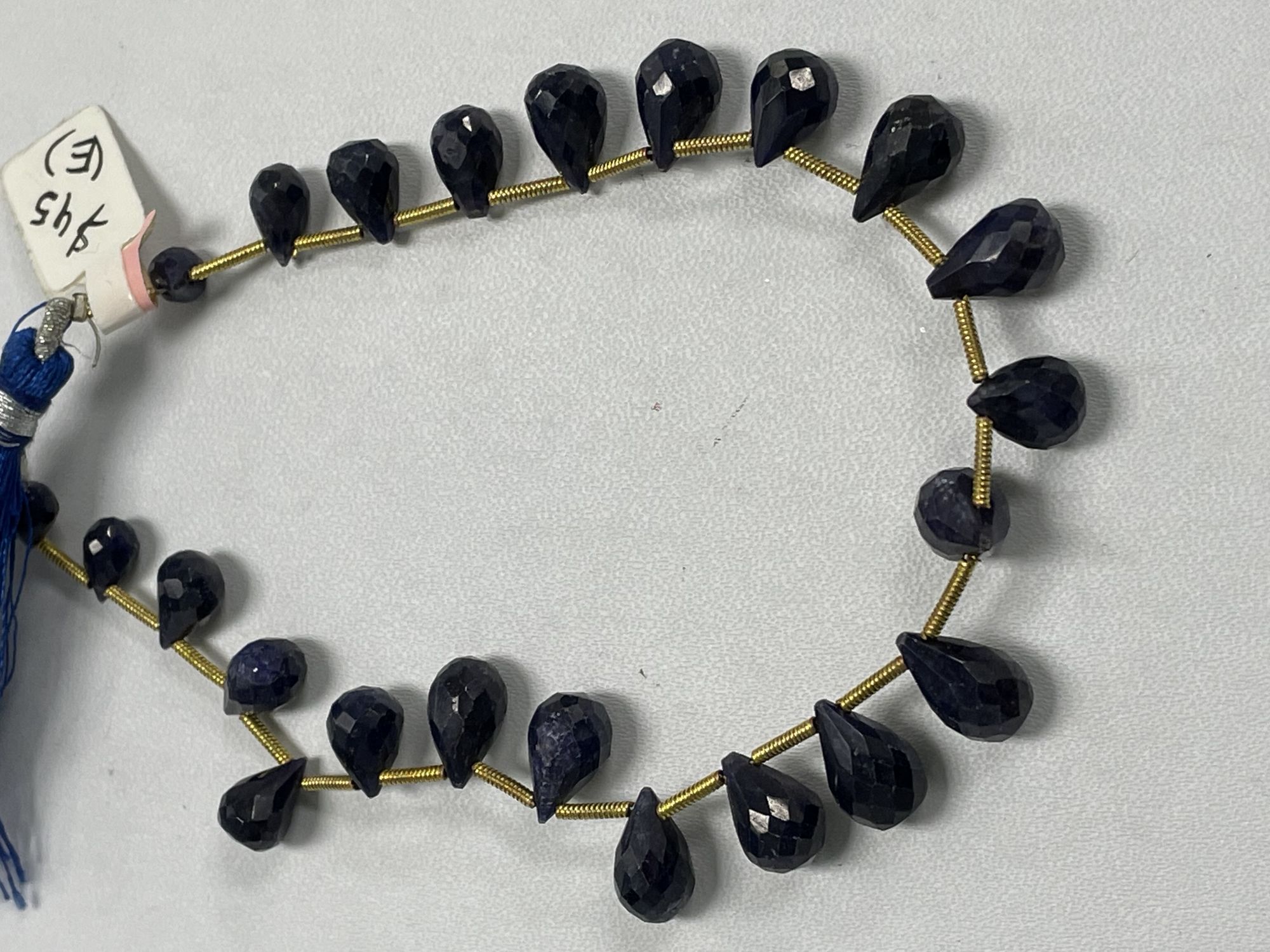 Blue Sapphire Drop Faceted