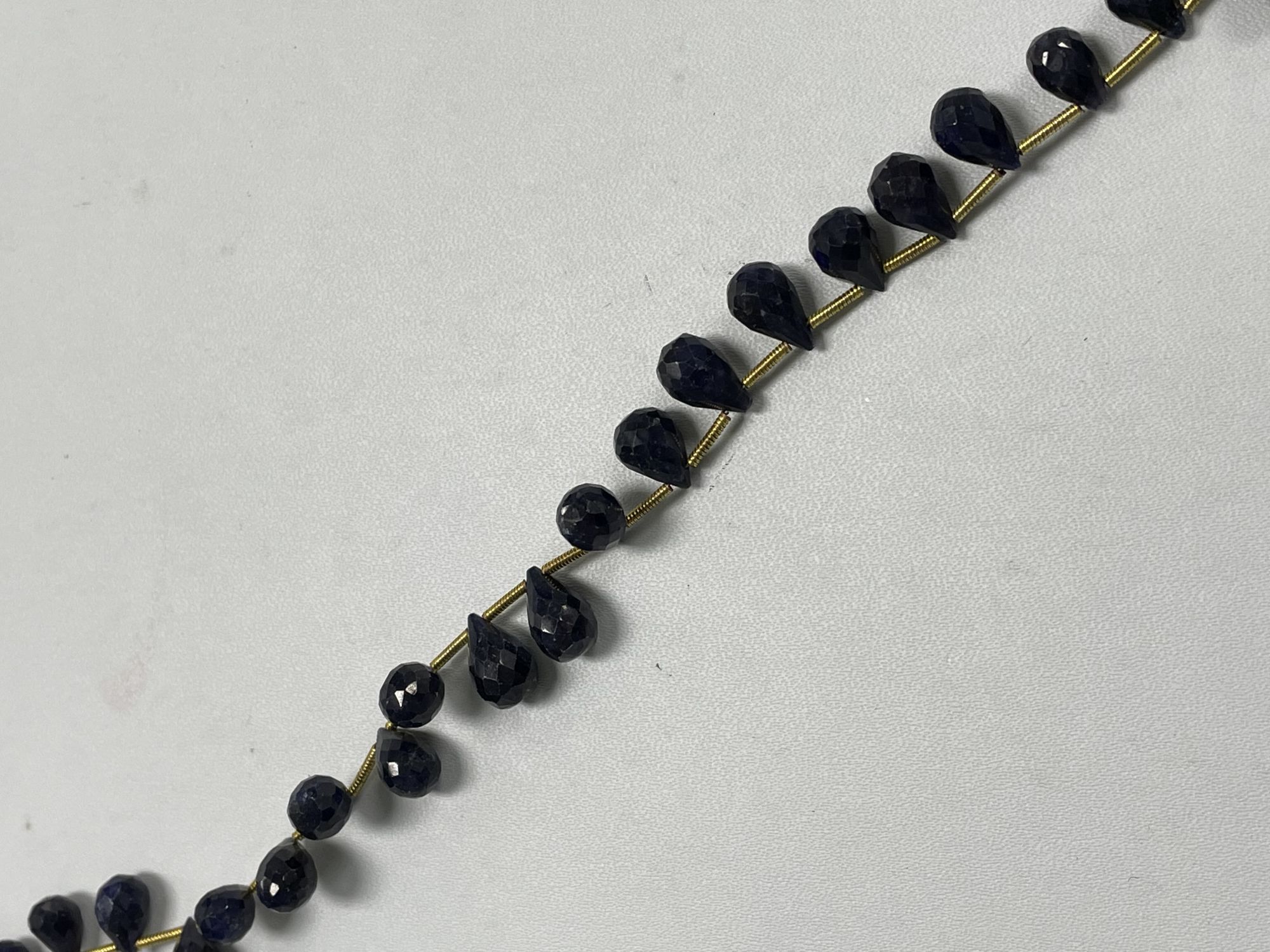 Blue Sapphire Drop Faceted
