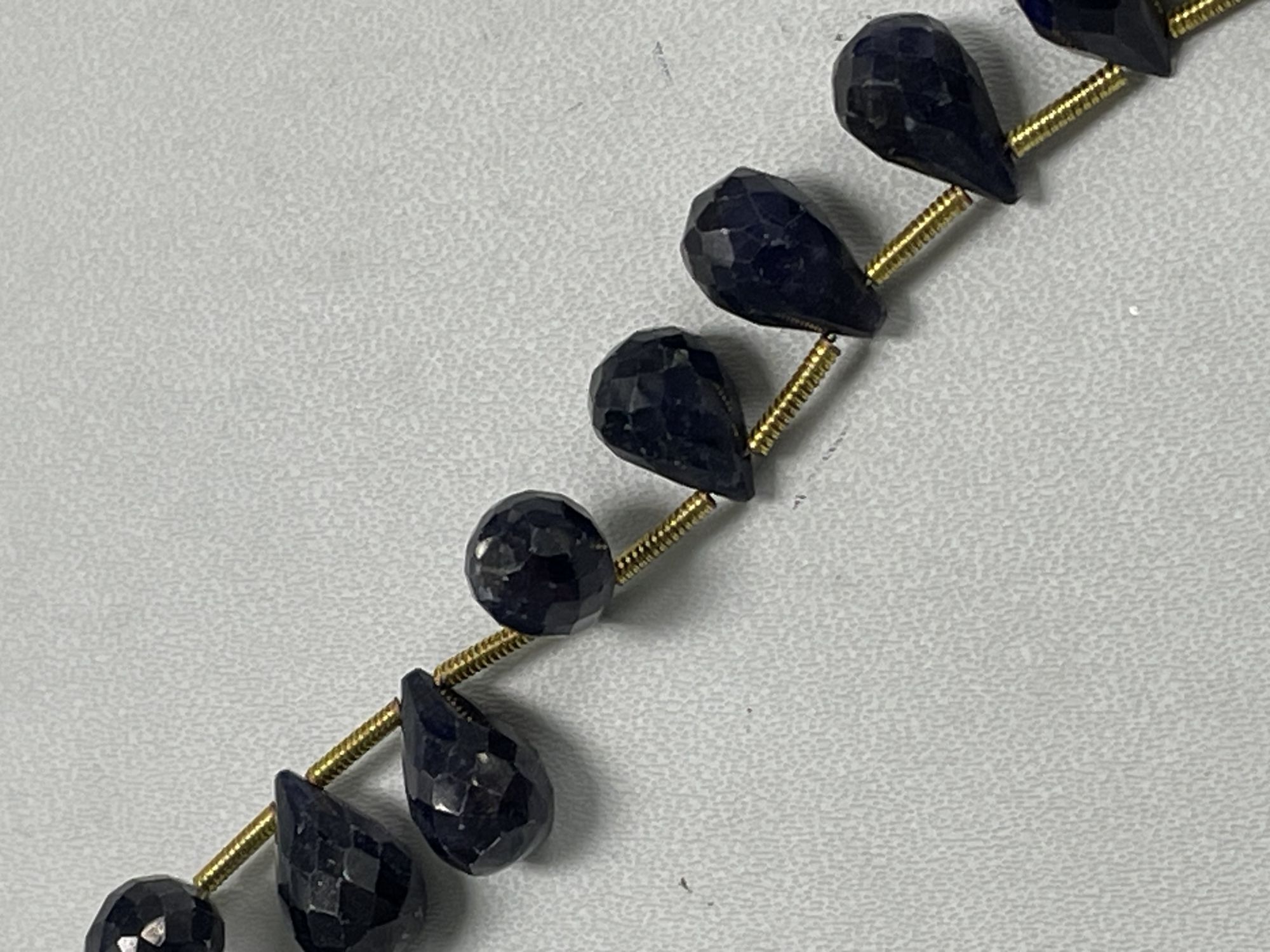 Blue Sapphire Drop Faceted