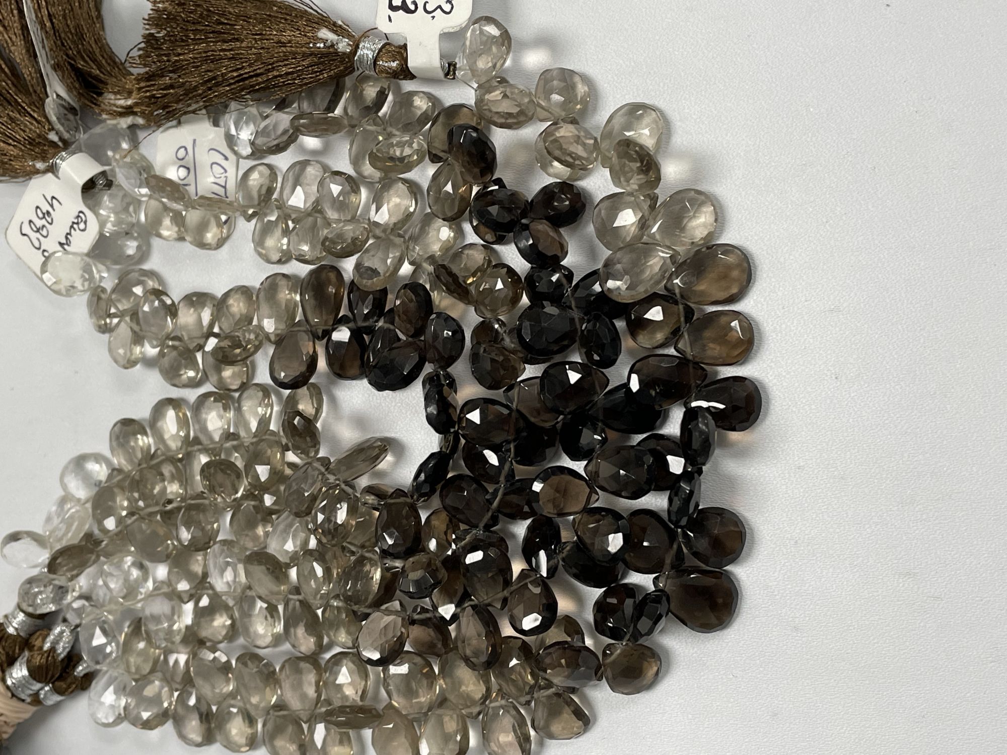 Shaded Brown Smoky Quartz Pear Faceted